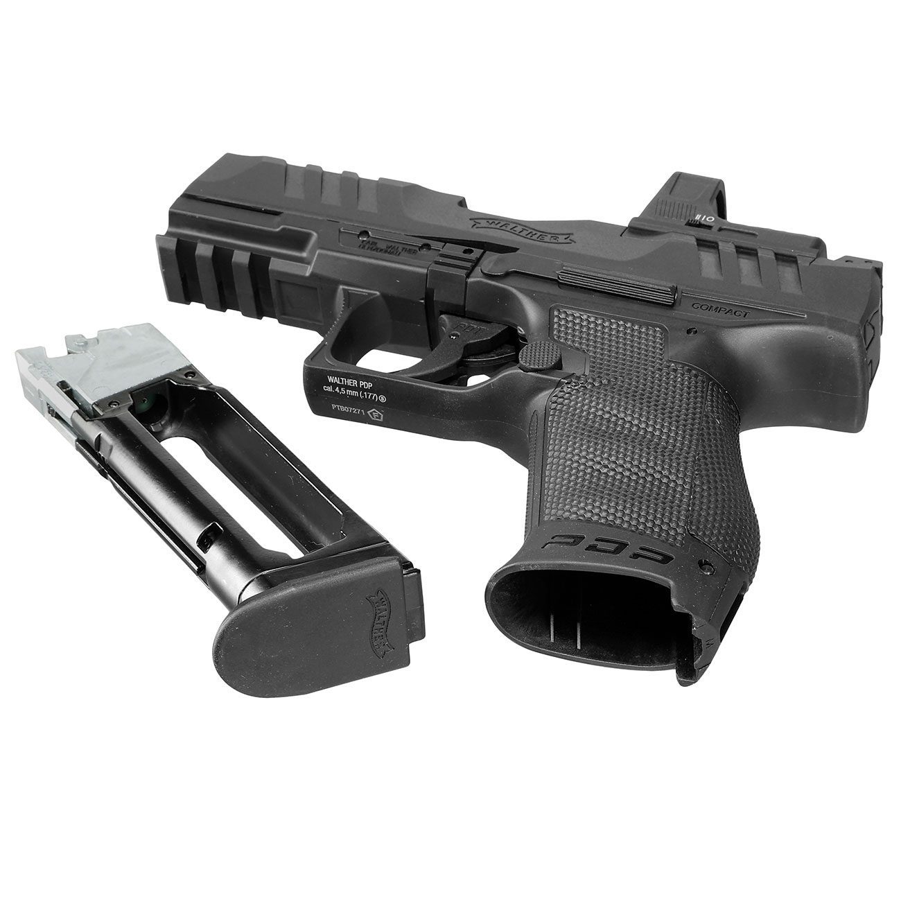Walther PDP Compact 4 Set CO2 Luftpistole Kal. 4,5mm BB Blowback Metallschlitten schwarz inkl. RDS 8 Leuchtpunktzielgert Bild 5