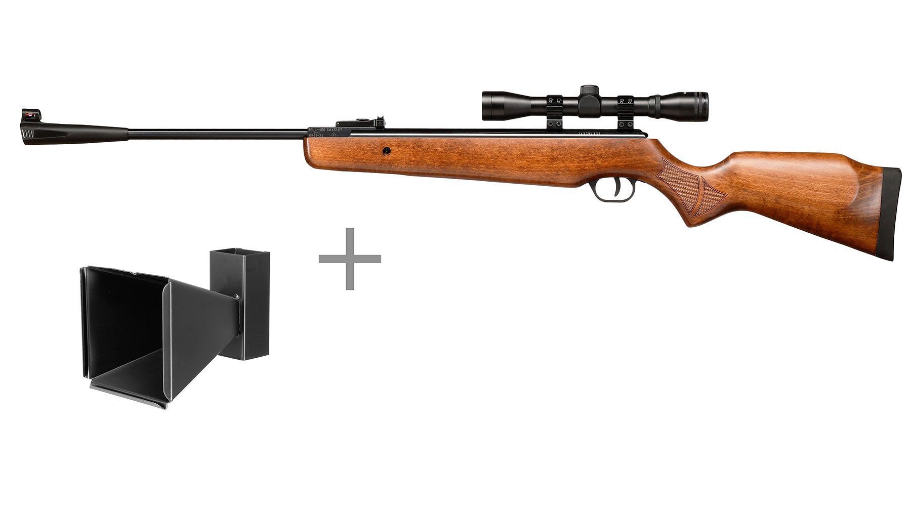 Tell Modell 400 Luftgewehr Kal. 4,5mm Diabolo super SparSet inkl. Hubertus Zielfernrohr 4 x 32 cm, Montageringe 11 - 14 mm &
