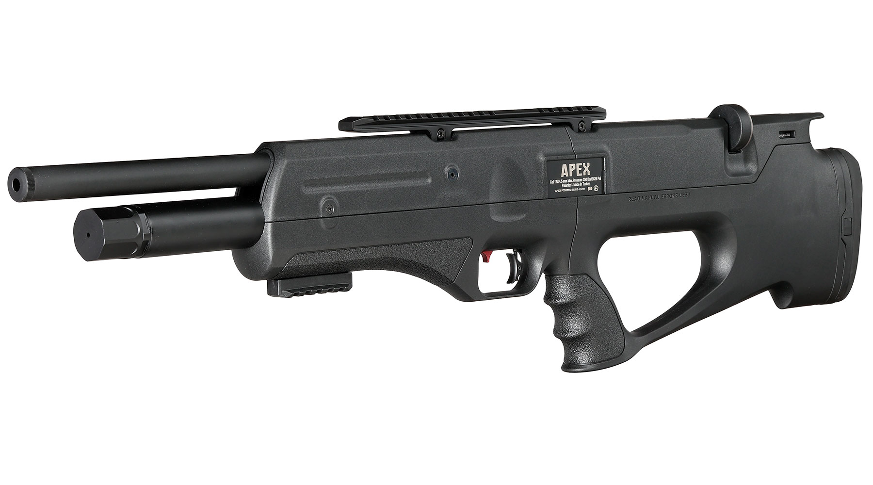 Reximex Apex Pressluftgewehr PCP Kal. 4,5mm Diabolo schwarz inkl. 2 x 14-Schuss Magazin und Flladapter Bild 1