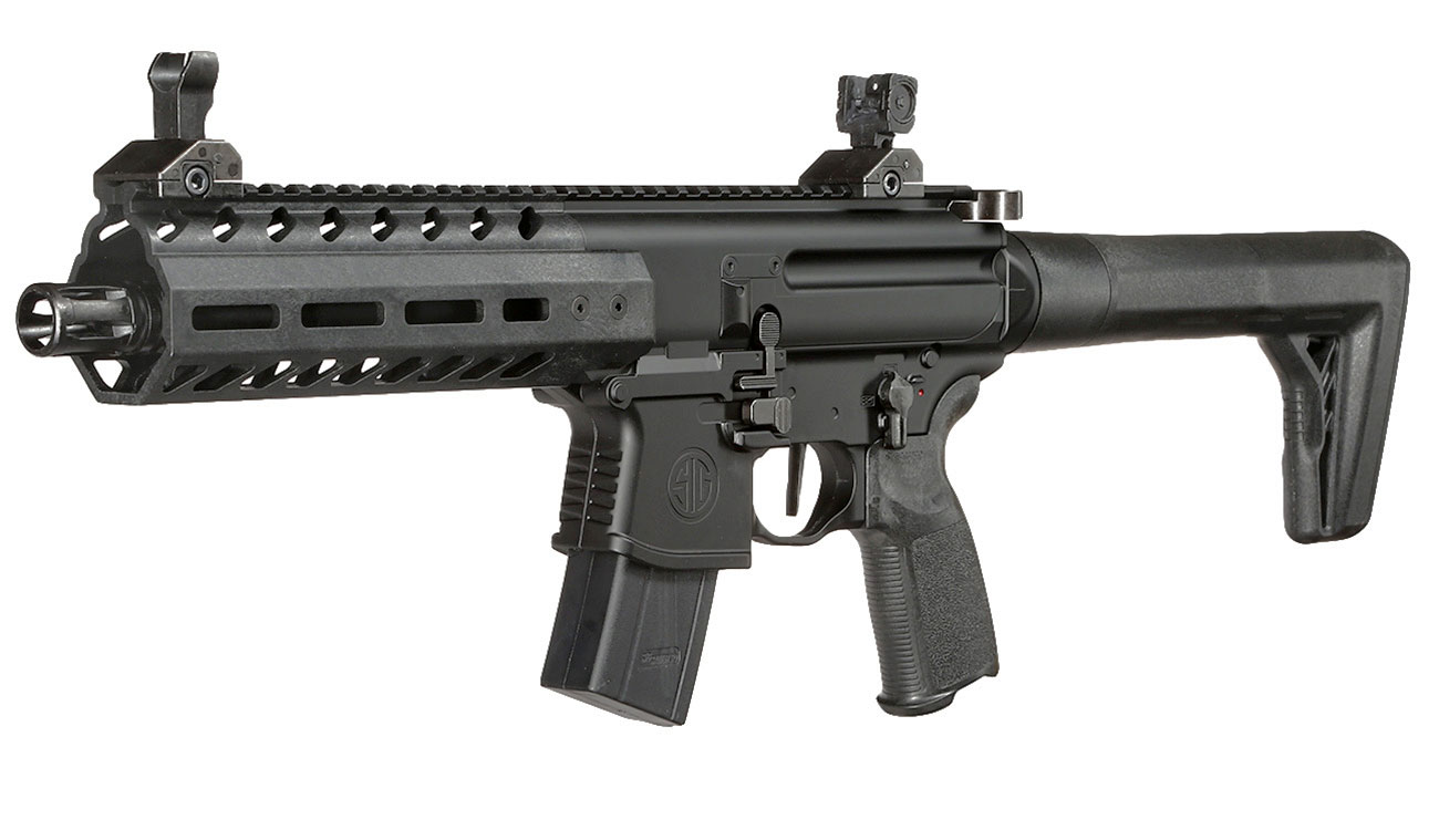 Sig Sauer MPX CO2 Luftgewehr Set 4,5 mm mit 5 x 88 g CO2 Kapseln, 2 Dosen Max Tactical Diabolos Kal. 4,5mm Bild 1