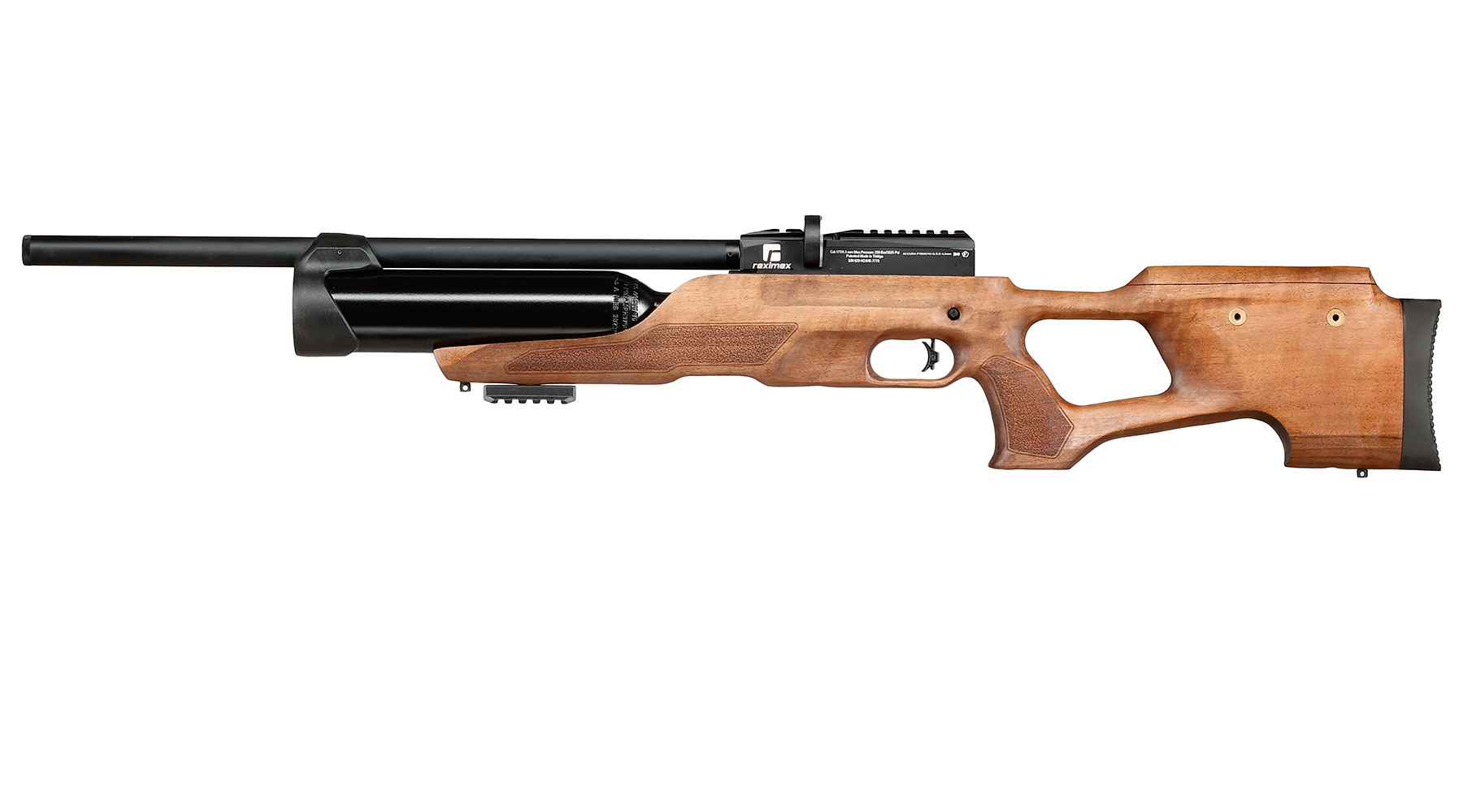 Reximex Accura Pressluftgewehr PCP Kal. 4,5mm Diabolo Walnussholz inkl. 2 x 14-Schuss Magazin & Einzelschussadapter
