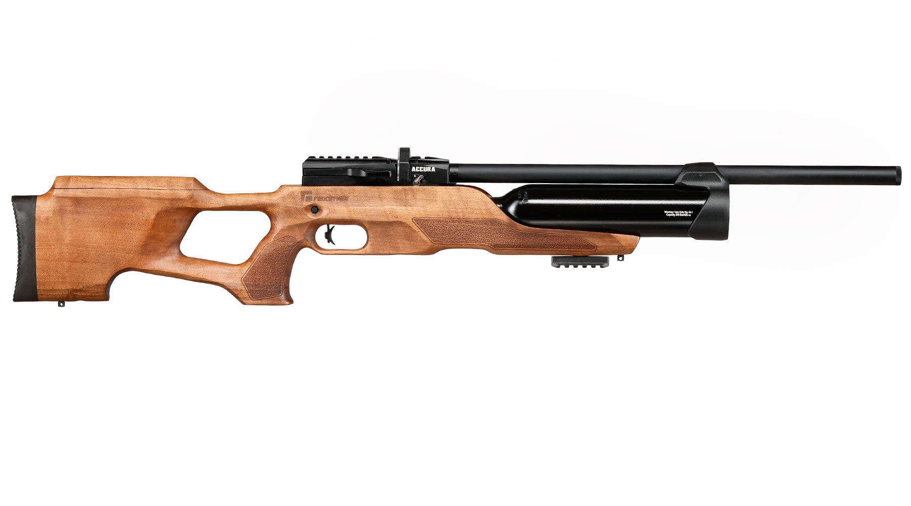 Reximex Accura Pressluftgewehr PCP Kal. 4,5mm Diabolo Walnussholz inkl. 2 x 14-Schuss Magazin & Einzelschussadapter Bild 4