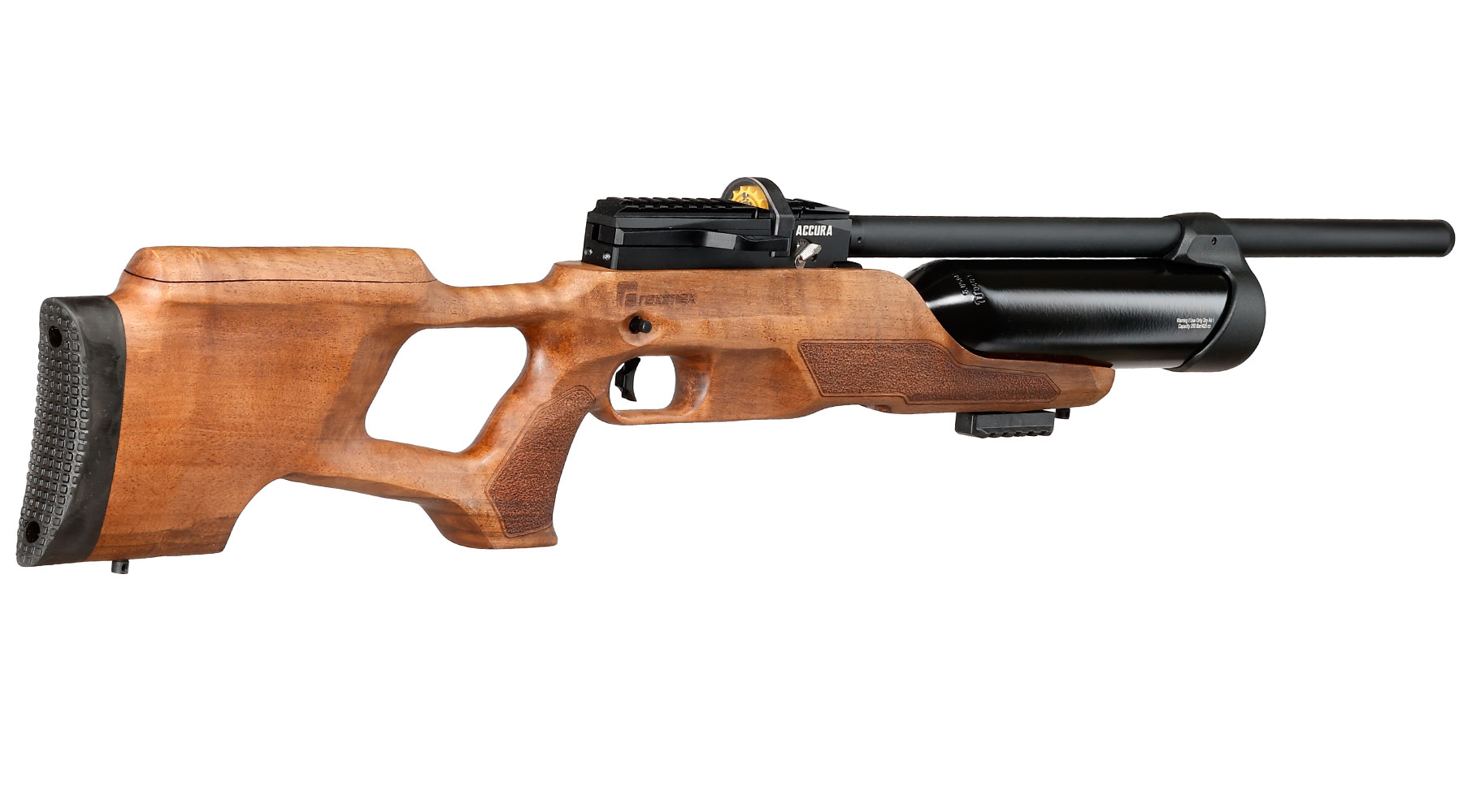 Reximex Accura Pressluftgewehr PCP Kal. 4,5mm Diabolo Walnussholz inkl. 2 x 14-Schuss Magazin & Einzelschussadapter Bild 5