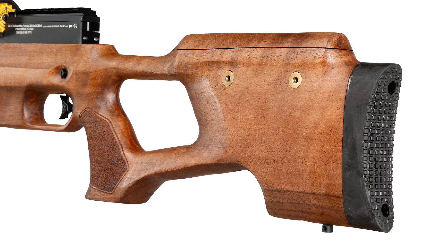 Reximex Accura Pressluftgewehr PCP Kal. 4,5mm Diabolo Walnussholz inkl. 2 x 14-Schuss Magazin & Einzelschussadapter Bild 9
