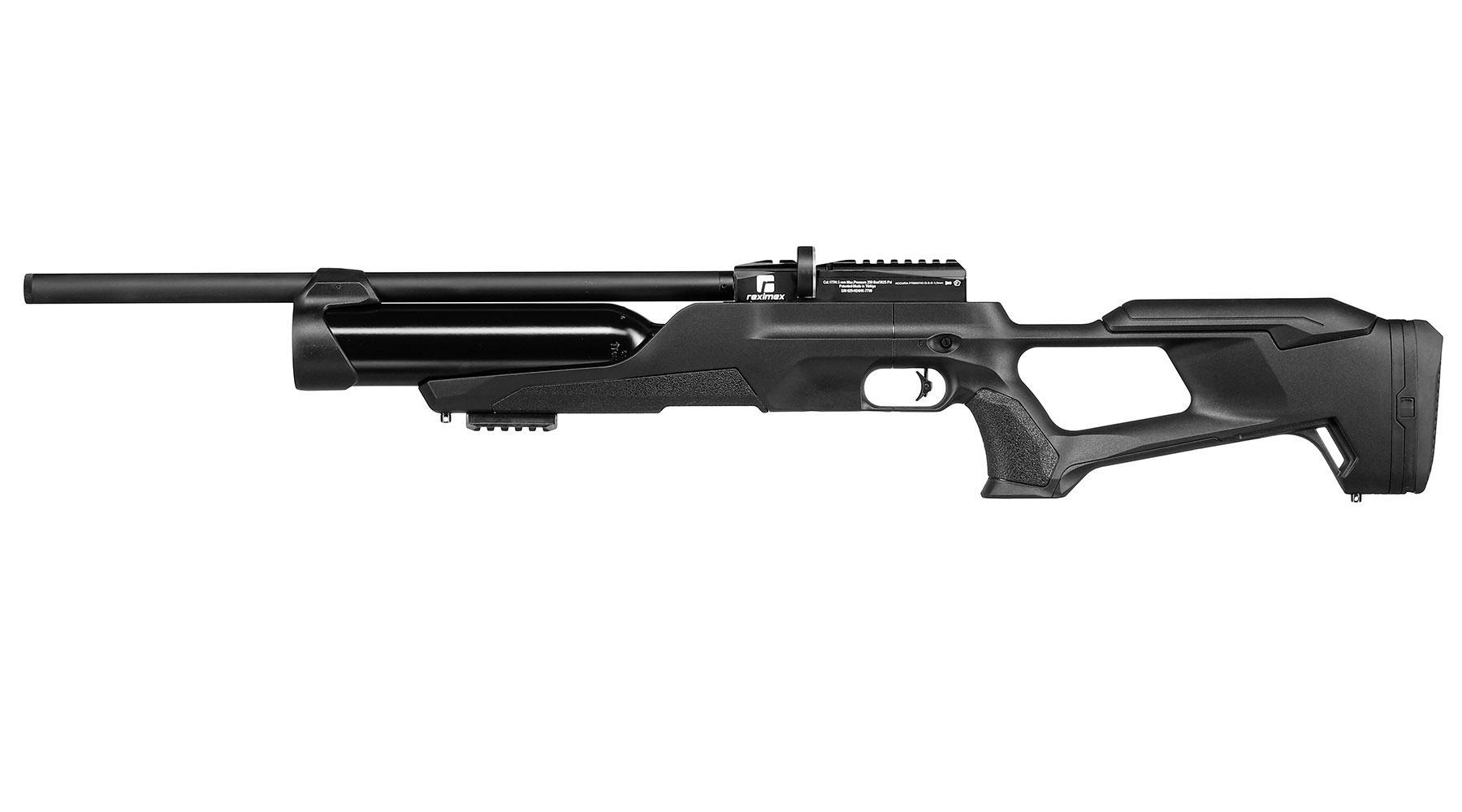 Reximex Accura Pressluftgewehr PCP Kal. 4,5mm Diabolo schwarz inkl. 2 x 14-Schuss Magazin & Einzelschussadapter