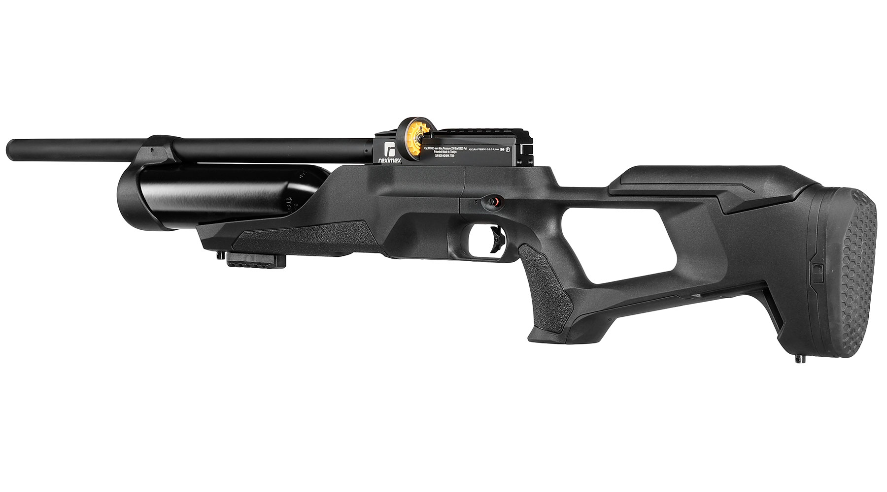 Reximex Accura Pressluftgewehr PCP Kal. 4,5mm Diabolo schwarz inkl. 2 x 14-Schuss Magazin & Einzelschussadapter Bild 2