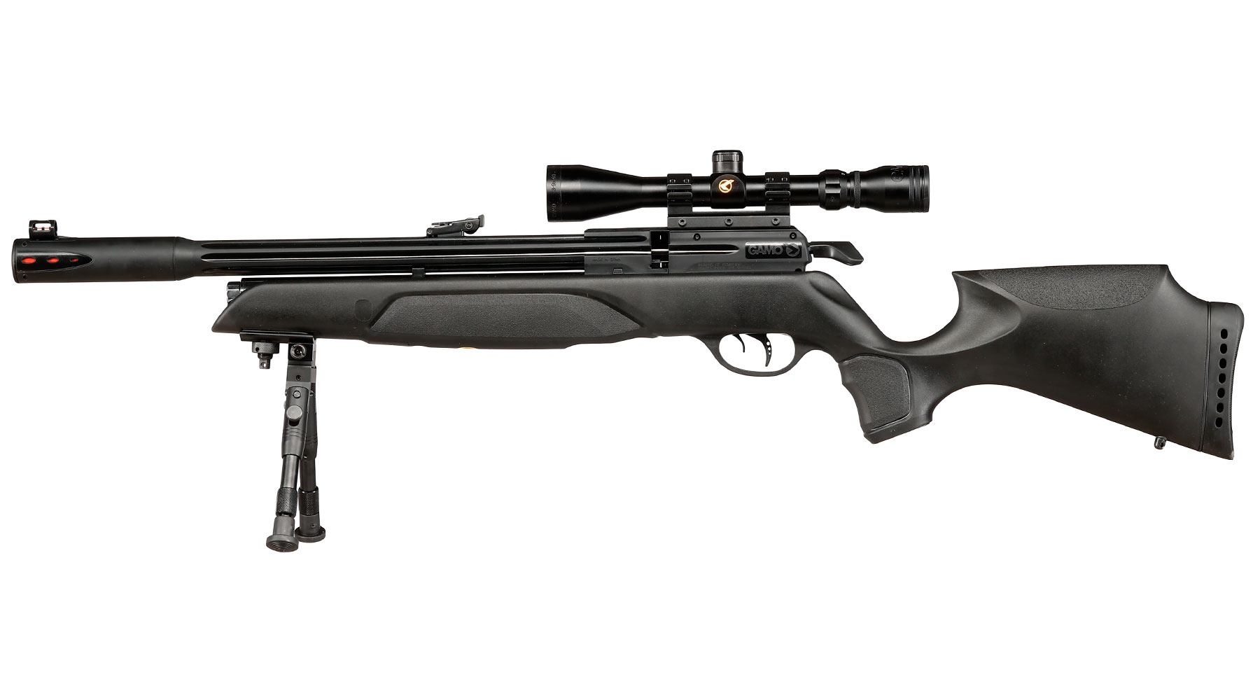 Gamo Arrow Pressluftgewehr PCP Kal. 4,5mm Diabolo 10-schssig schwarz inkl. 10-Schuss Magazin, Zielfernrohr WR 3-9x40 & Zwei
