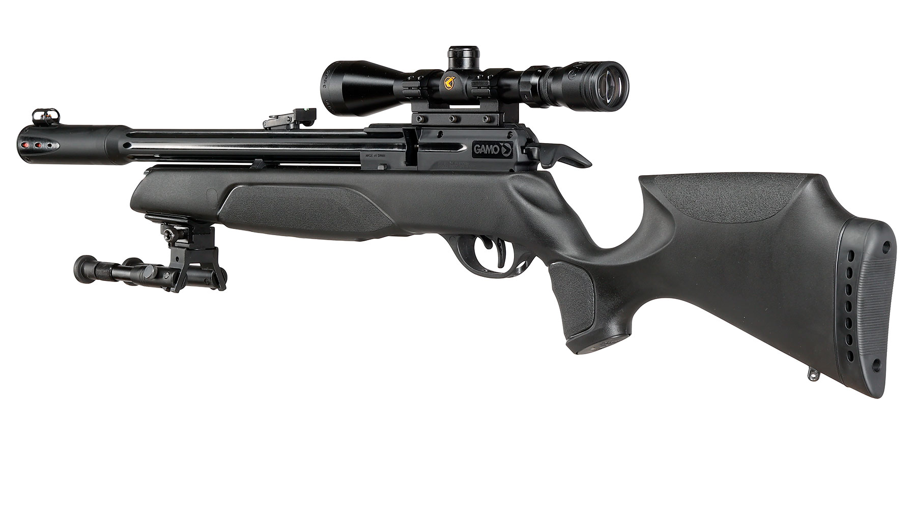 Gamo Arrow Pressluftgewehr PCP Kal. 4,5mm Diabolo 10-schssig schwarz inkl. 10-Schuss Magazin, Zielfernrohr WR 3-9x40 & Zwei Bild 2