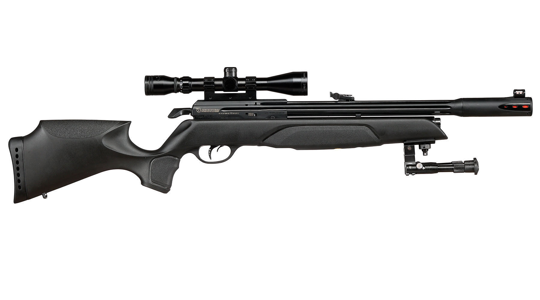 Gamo Arrow Pressluftgewehr PCP Kal. 4,5mm Diabolo 10-schssig schwarz inkl. 10-Schuss Magazin, Zielfernrohr WR 3-9x40 & Zwei Bild 4