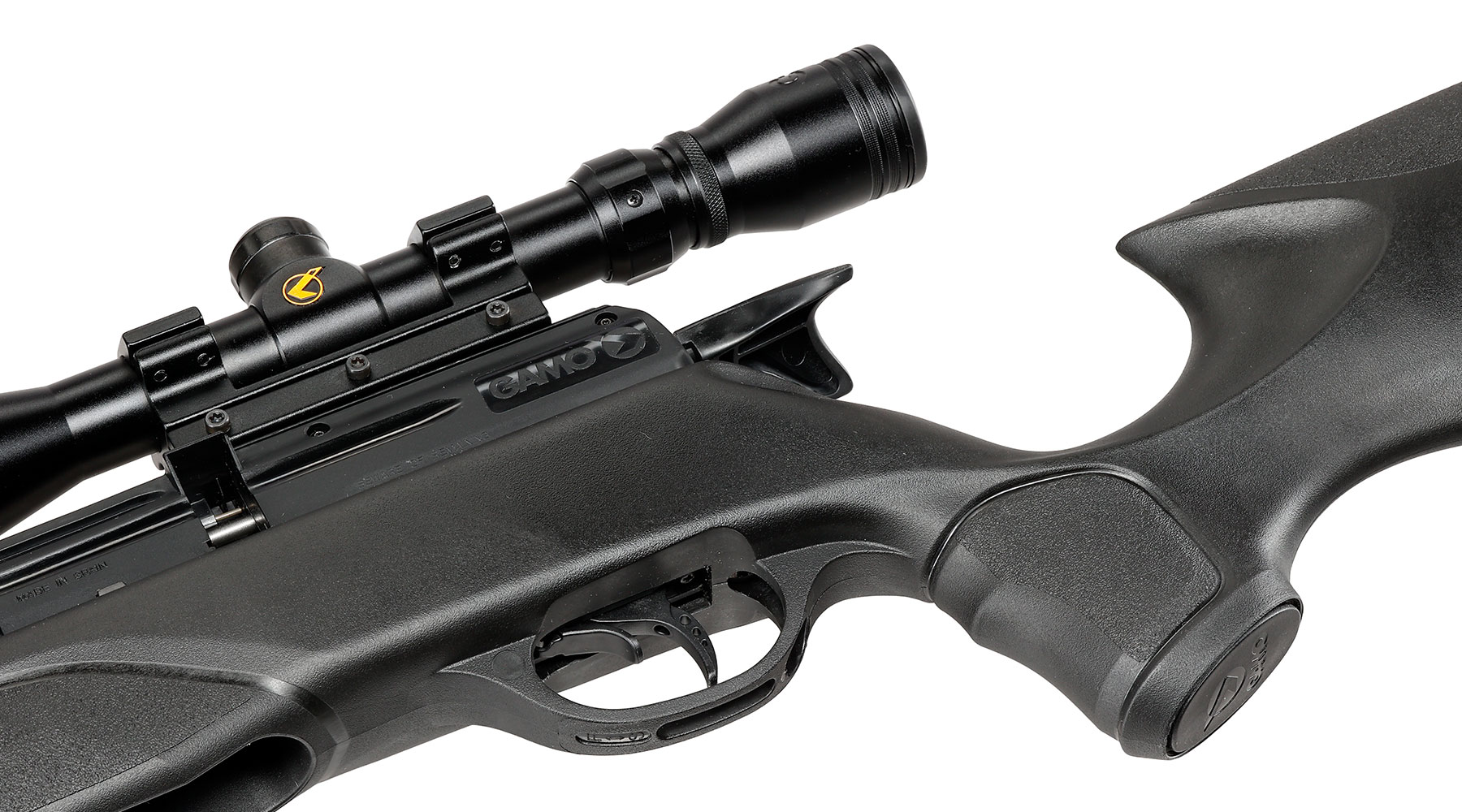 Gamo Arrow Pressluftgewehr PCP Kal. 4,5mm Diabolo 10-schssig schwarz inkl. 10-Schuss Magazin, Zielfernrohr WR 3-9x40 & Zwei Bild 7
