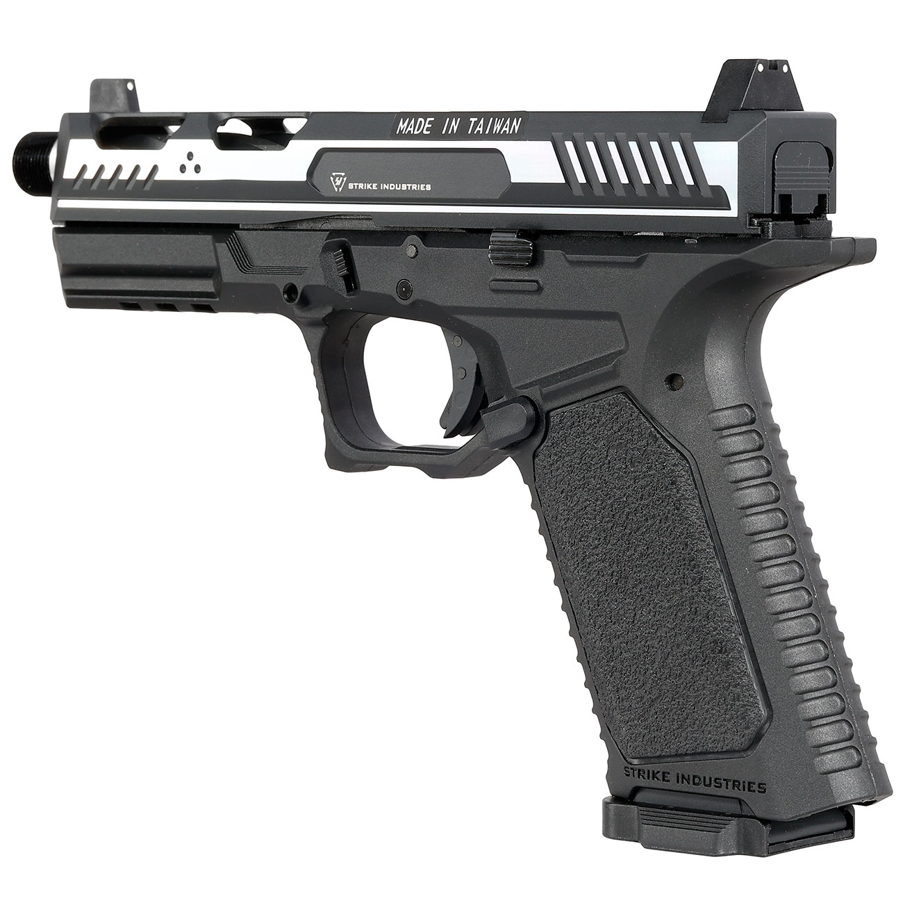 EMG / Strike Industries ARK CO2 Luftpistole Kal. 4,5mm BB Blowback Metallschlitten silber/schwarz Bild 2