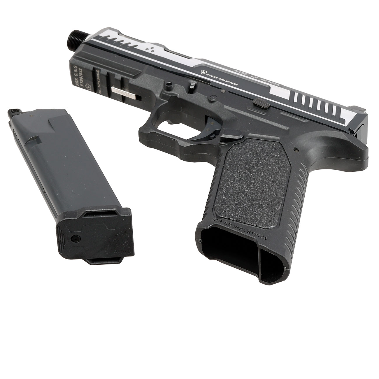 EMG / Strike Industries ARK CO2 Luftpistole Kal. 4,5mm BB Blowback Metallschlitten silber/schwarz Bild 5