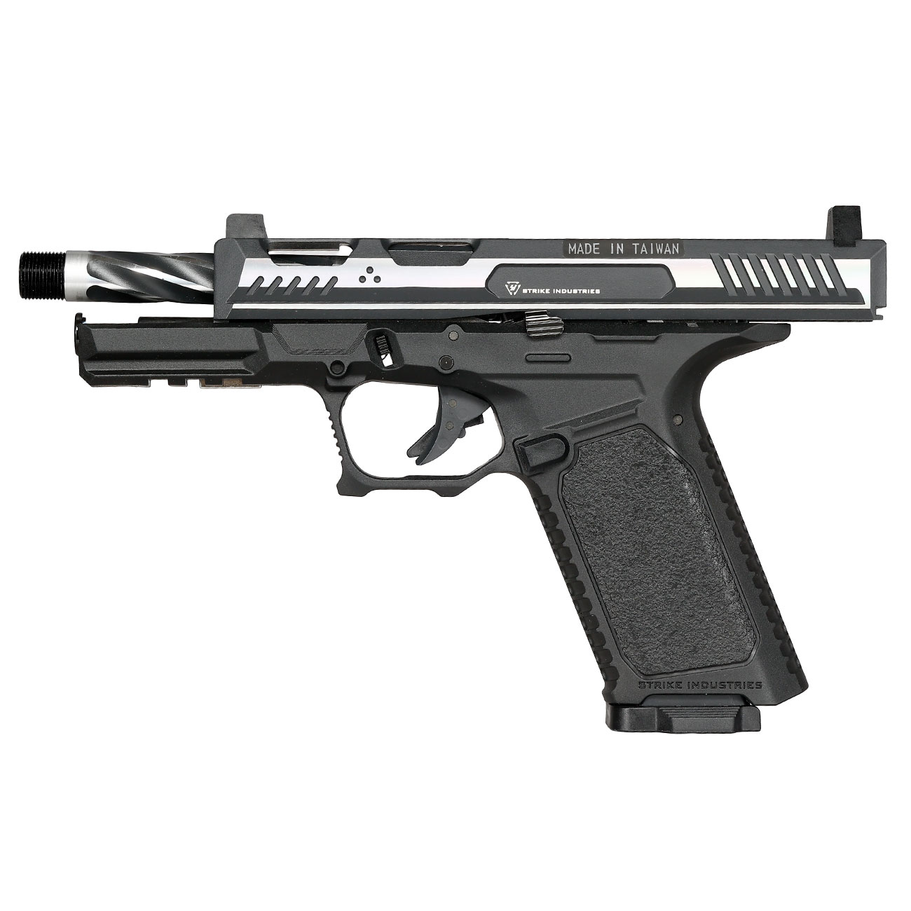 EMG / Strike Industries ARK CO2 Luftpistole Kal. 4,5mm BB Blowback Metallschlitten silber/schwarz Bild 6
