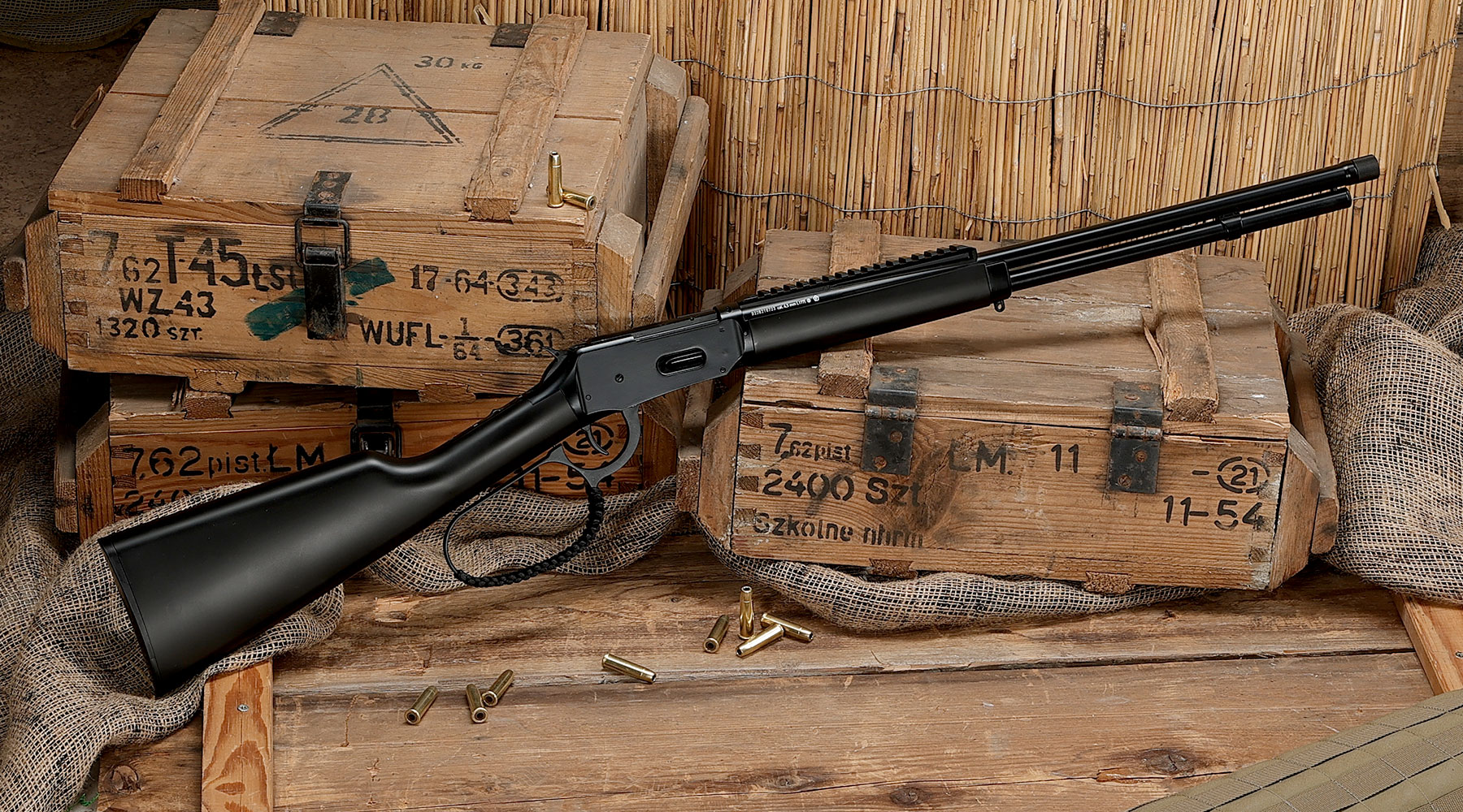 SET CO2-Luftgewehr Legends Renegade 4,5 mm BB - Cowboy Rifle im Set mit Ladehlsen, CO2-Kapsel, BBs & Kugelfangkasten Bild 1
