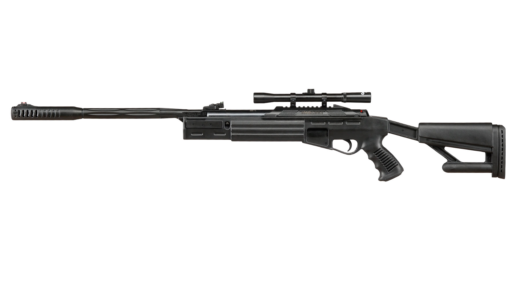 Mercury air AirTact Knicklauf Luftgewehr Kal. 4,5mm Diabolo 12-schssig schwarz inkl. 4x20 Optima Zielfernrohr