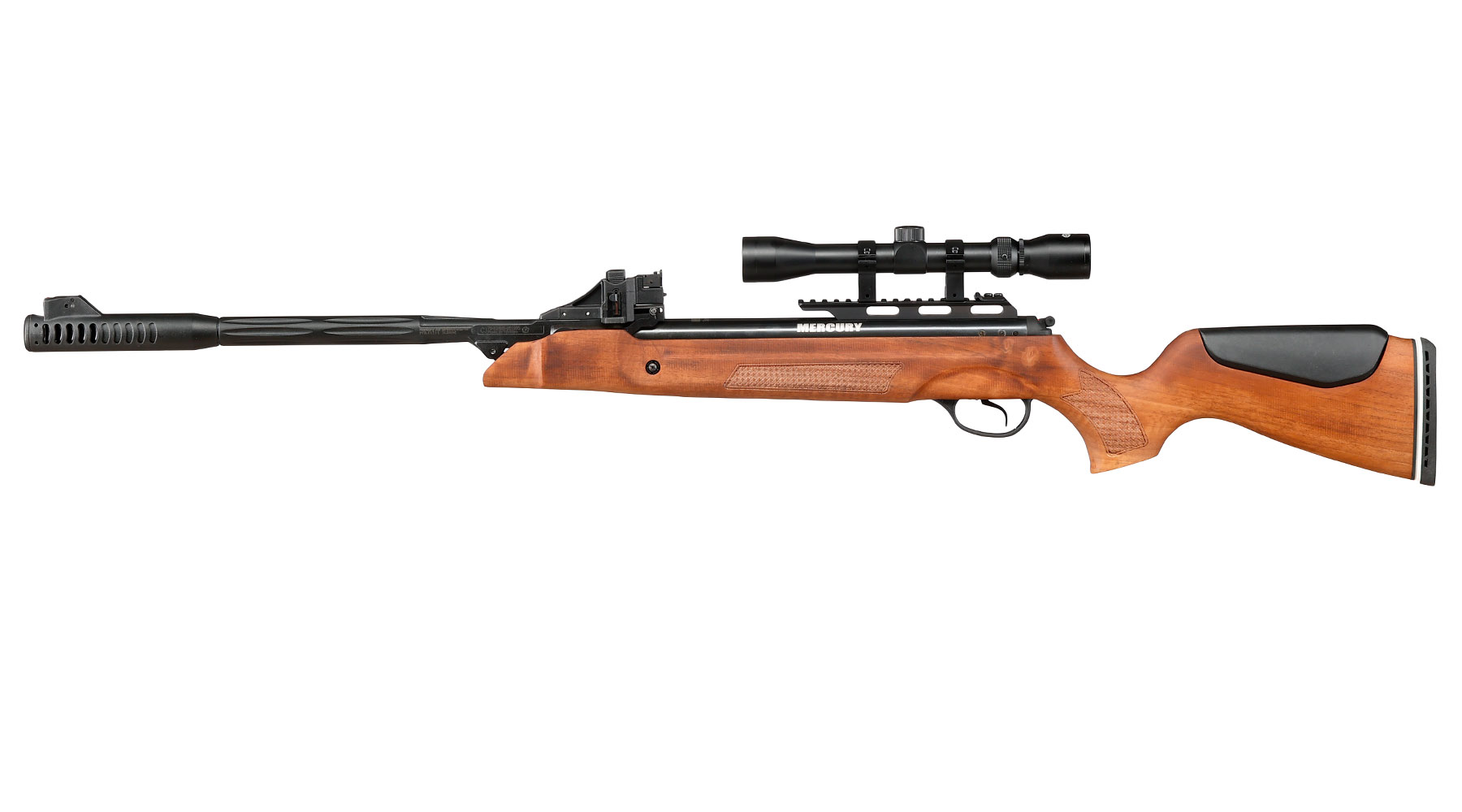Mercury air Speedfire Knicklauf Luftgewehr Kal. 4,5mm Diabolo 12-schssig Holzschaft inkl. 3-9x32 Zielfernrohr