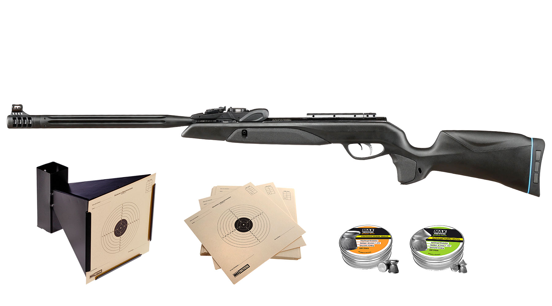 Gamo Speedster 10X IGT Gen2 Luftgewehr Set Kal. 4,5 mm Diabolo, Trommelmagazin fr 10-Schuss, Diabolos, Zielscheiben und Kugelfa