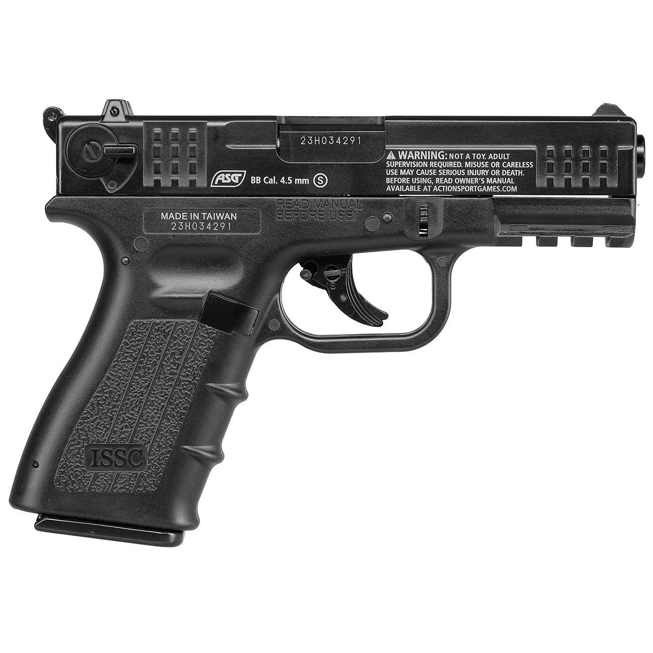ASG ISSC M22 CO2 Luftpistole Kal. 4,5mm BB Blowback Metallschlitten schwarz Bild 3