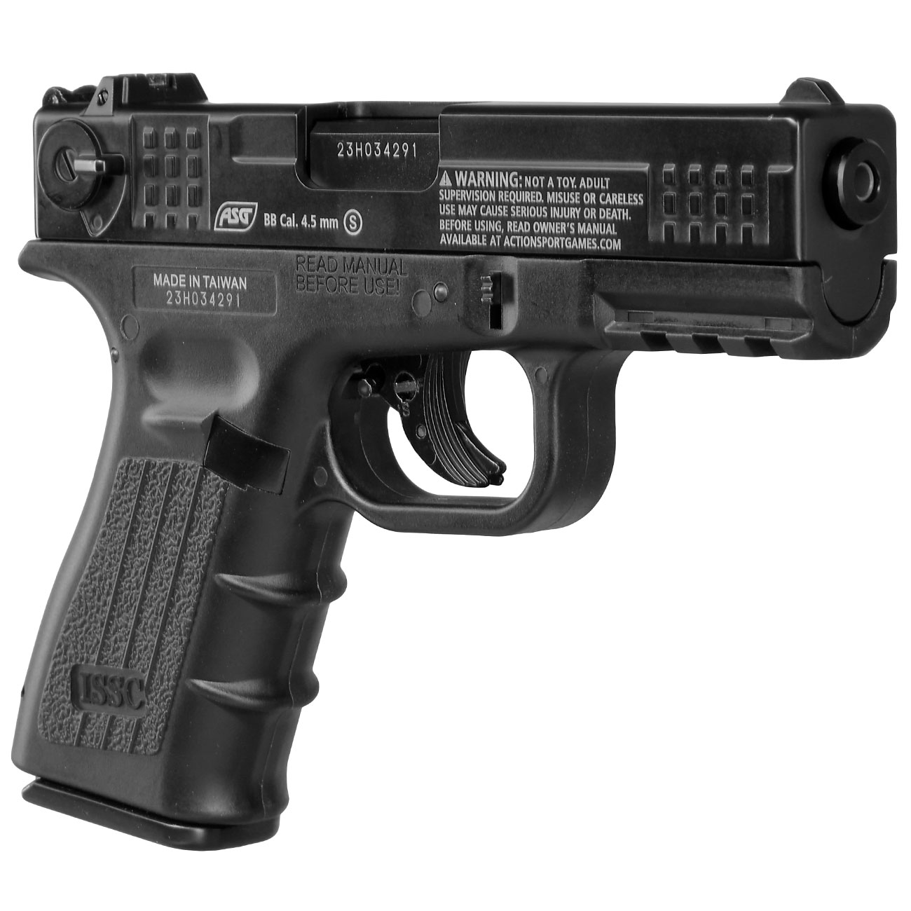 ASG ISSC M22 CO2 Luftpistole Kal. 4,5mm BB Blowback Metallschlitten schwarz Bild 7
