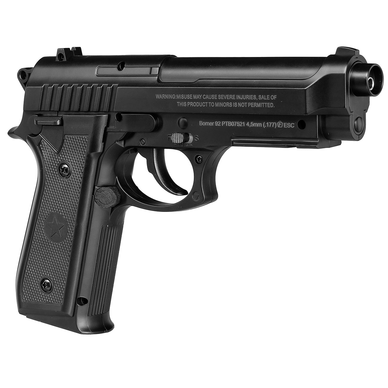 Borner 92 CO2 Luftpistole Kal. 4,5mm BB schwarz Bild 6