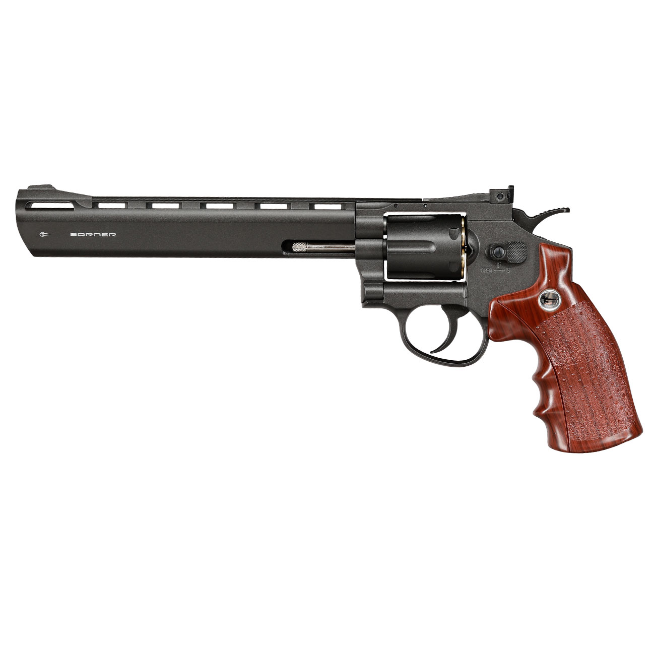 Borner Super Sport 703 CO2-Revolver Kal. 4,5 mm BB Vollmetall schwarz inkl. Speedloader & Ersatzhlsen