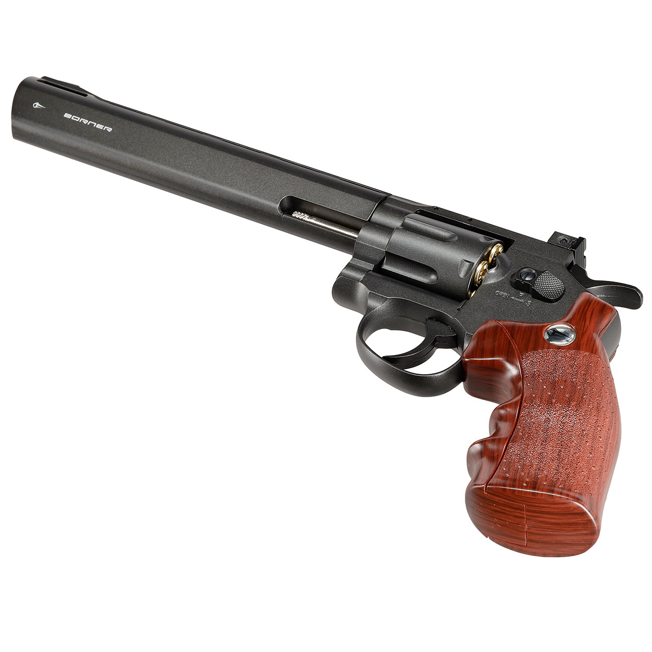 Borner Super Sport 703 CO2-Revolver Kal. 4,5 mm BB Vollmetall schwarz inkl. Speedloader & Ersatzhlsen Bild 3