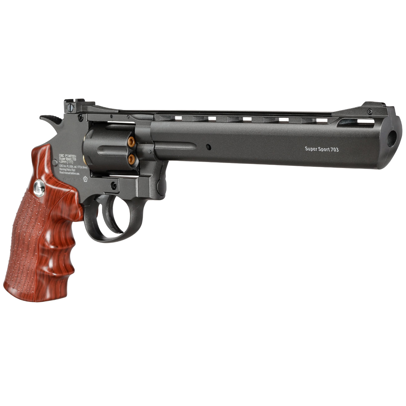 Borner Super Sport 703 CO2-Revolver Kal. 4,5 mm BB Vollmetall schwarz inkl. Speedloader & Ersatzhlsen Bild 6