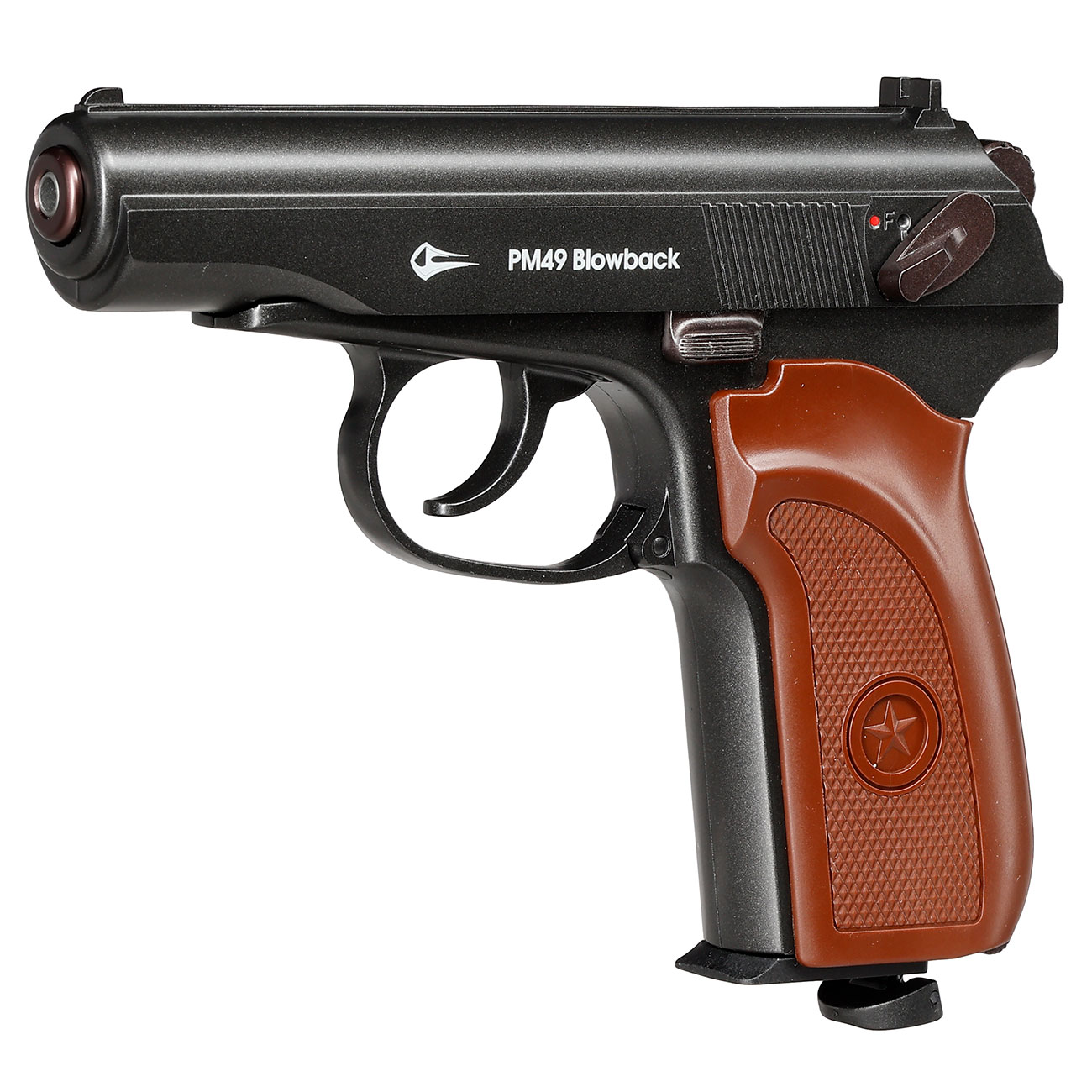 Borner PM49 CO2 Luftpistole Kal. 4,5 mm BB Blowback Metallschlitten schwarz Bild 1