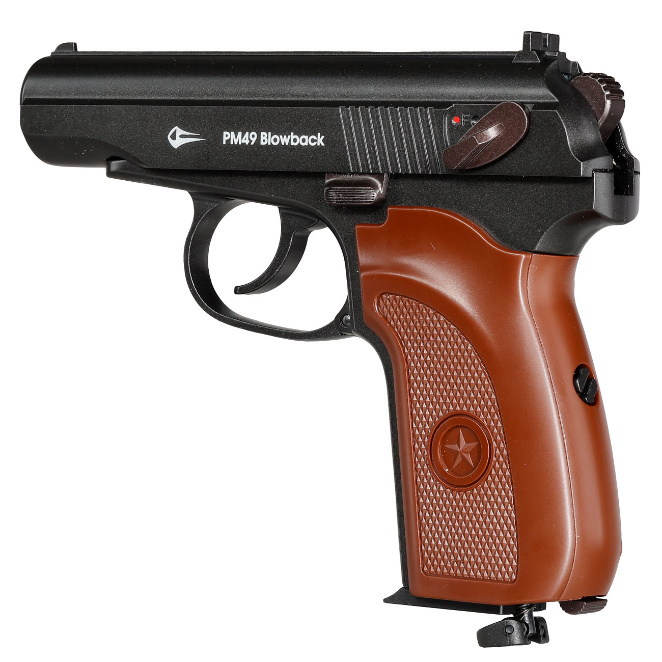 Borner PM49 CO2 Luftpistole Kal. 4,5 mm BB Blowback Metallschlitten schwarz Bild 2