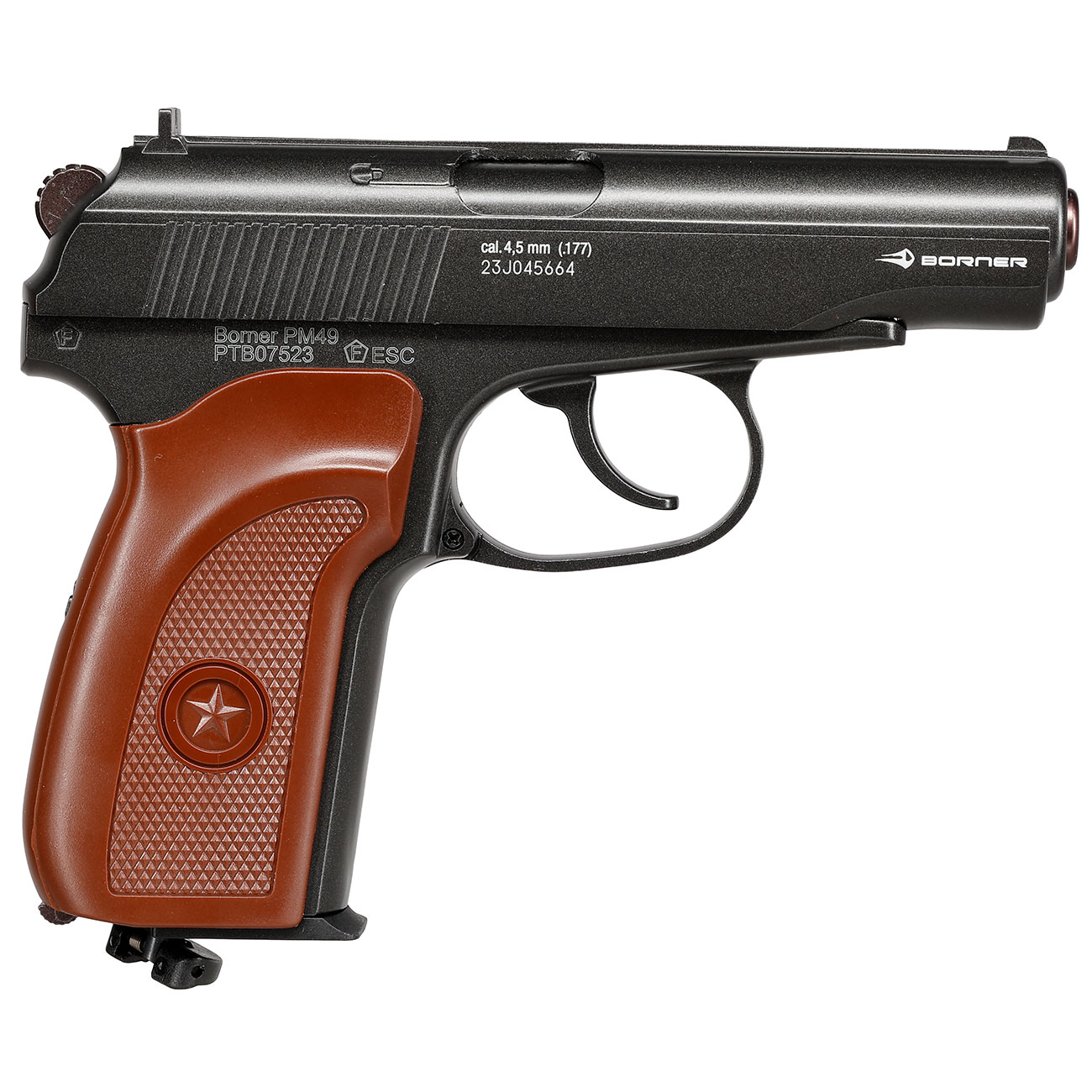 Borner PM49 CO2 Luftpistole Kal. 4,5 mm BB Blowback Metallschlitten schwarz Bild 3