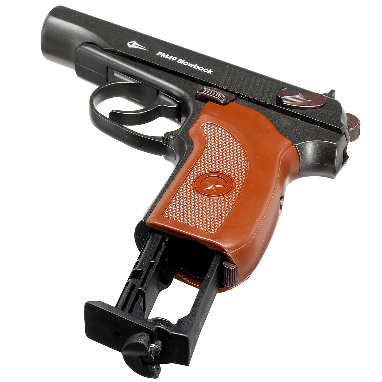 Borner PM49 CO2 Luftpistole Kal. 4,5 mm BB Blowback Metallschlitten schwarz Bild 4