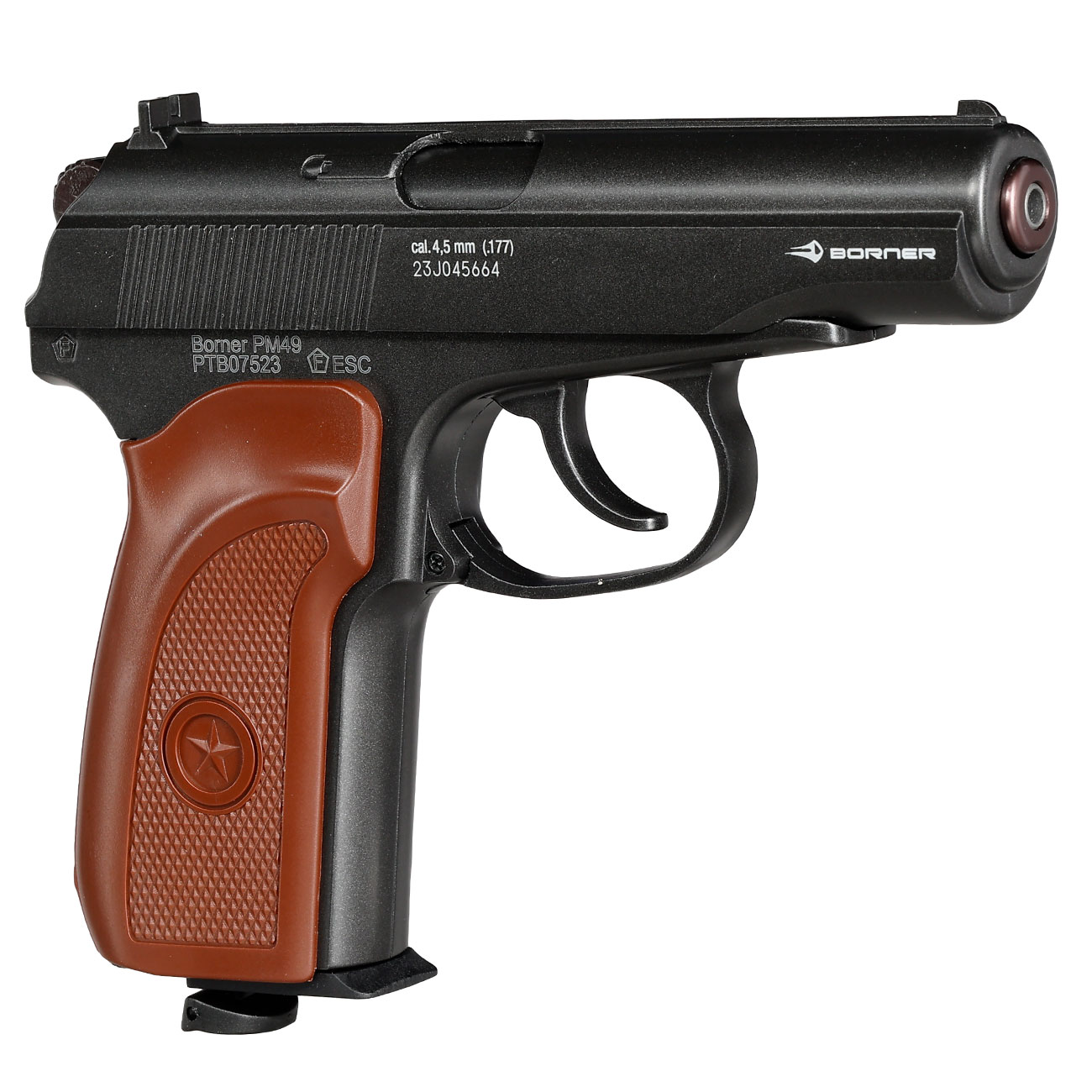 Borner PM49 CO2 Luftpistole Kal. 4,5 mm BB Blowback Metallschlitten schwarz Bild 7