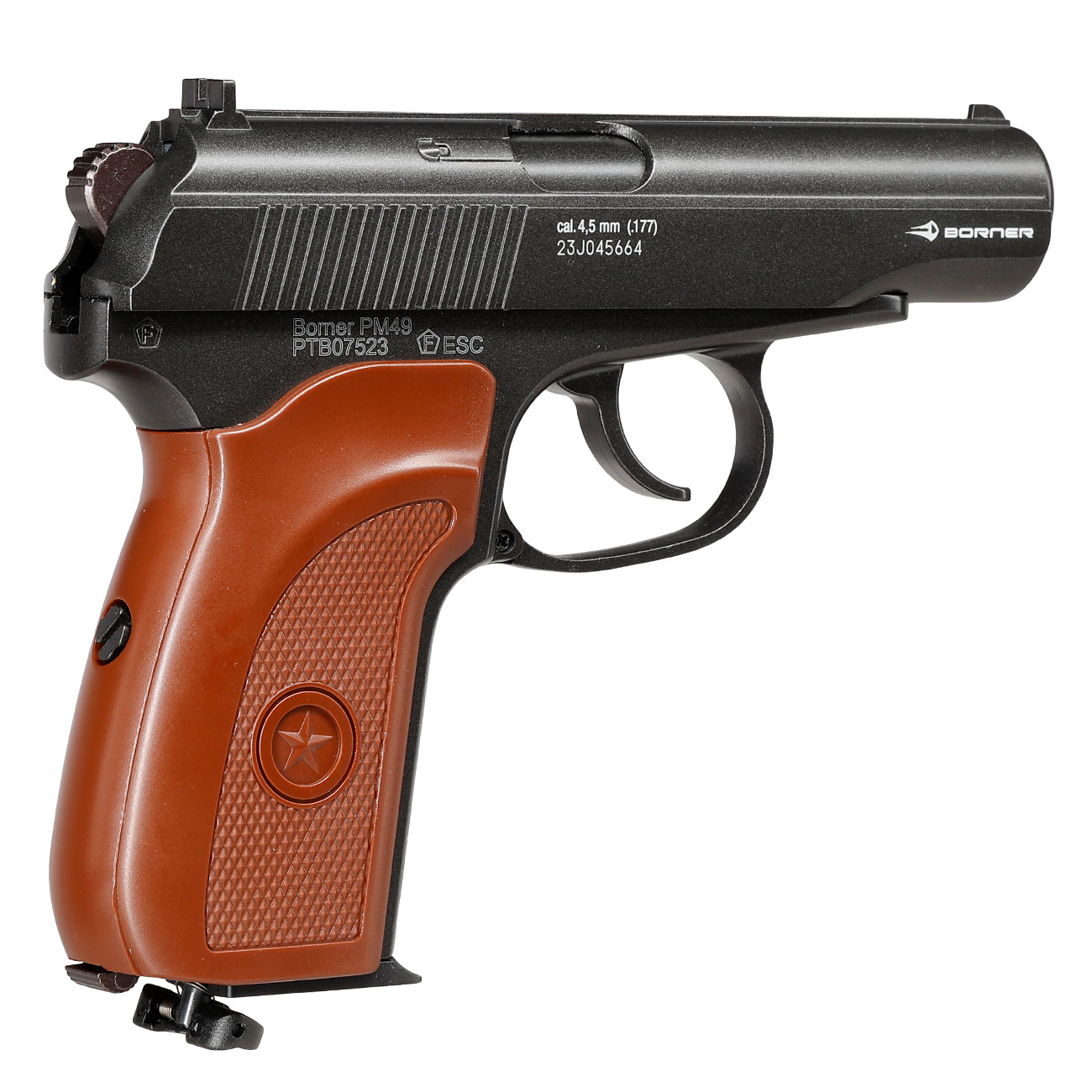 Borner PM49 CO2 Luftpistole Kal. 4,5 mm BB Blowback Metallschlitten schwarz Bild 8