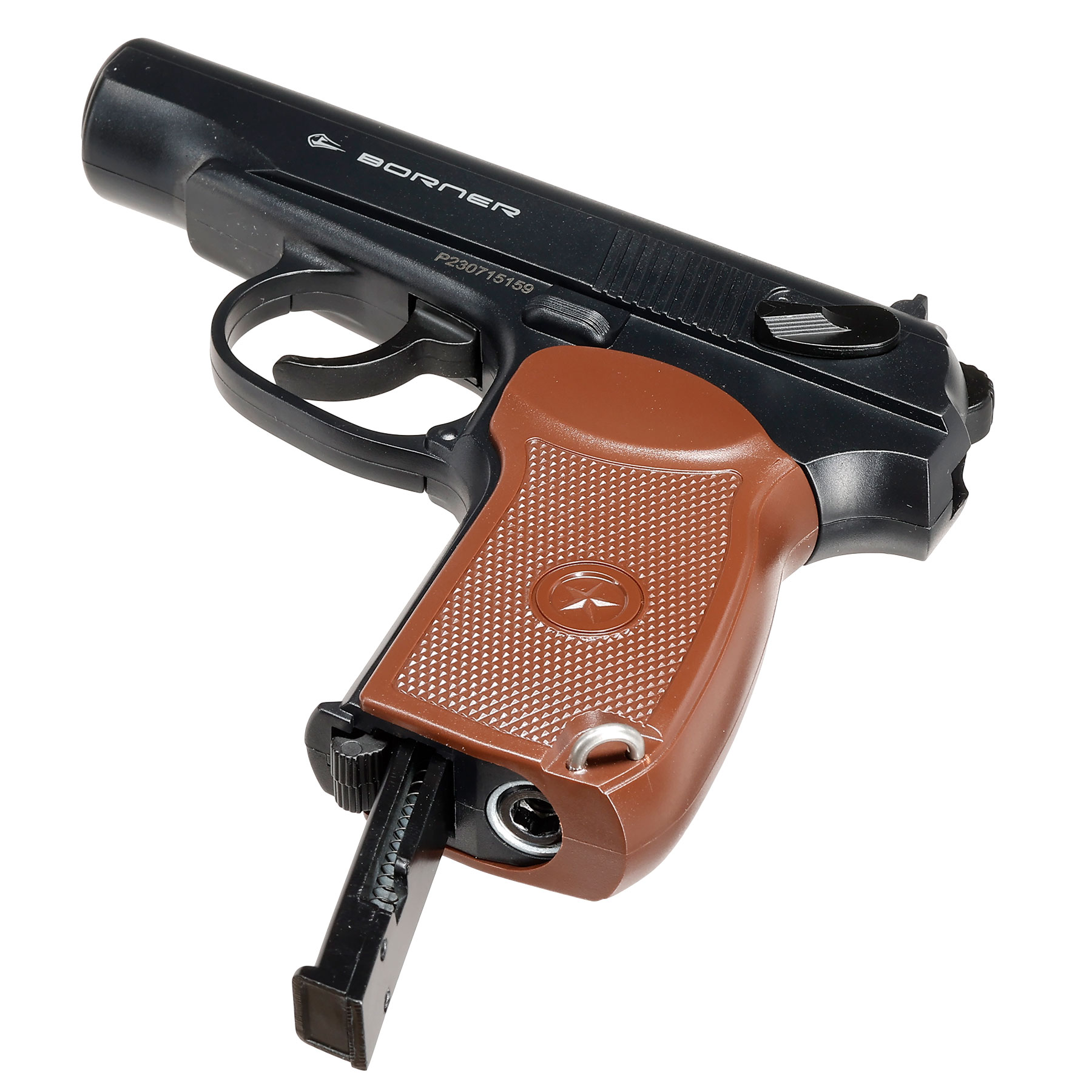 Borner PM No1 CO2 Luftpistole Kal. 4,5mm BB schwarz/braun inkl. CO2-Kapseln & Stahl-BB�s Bild 4