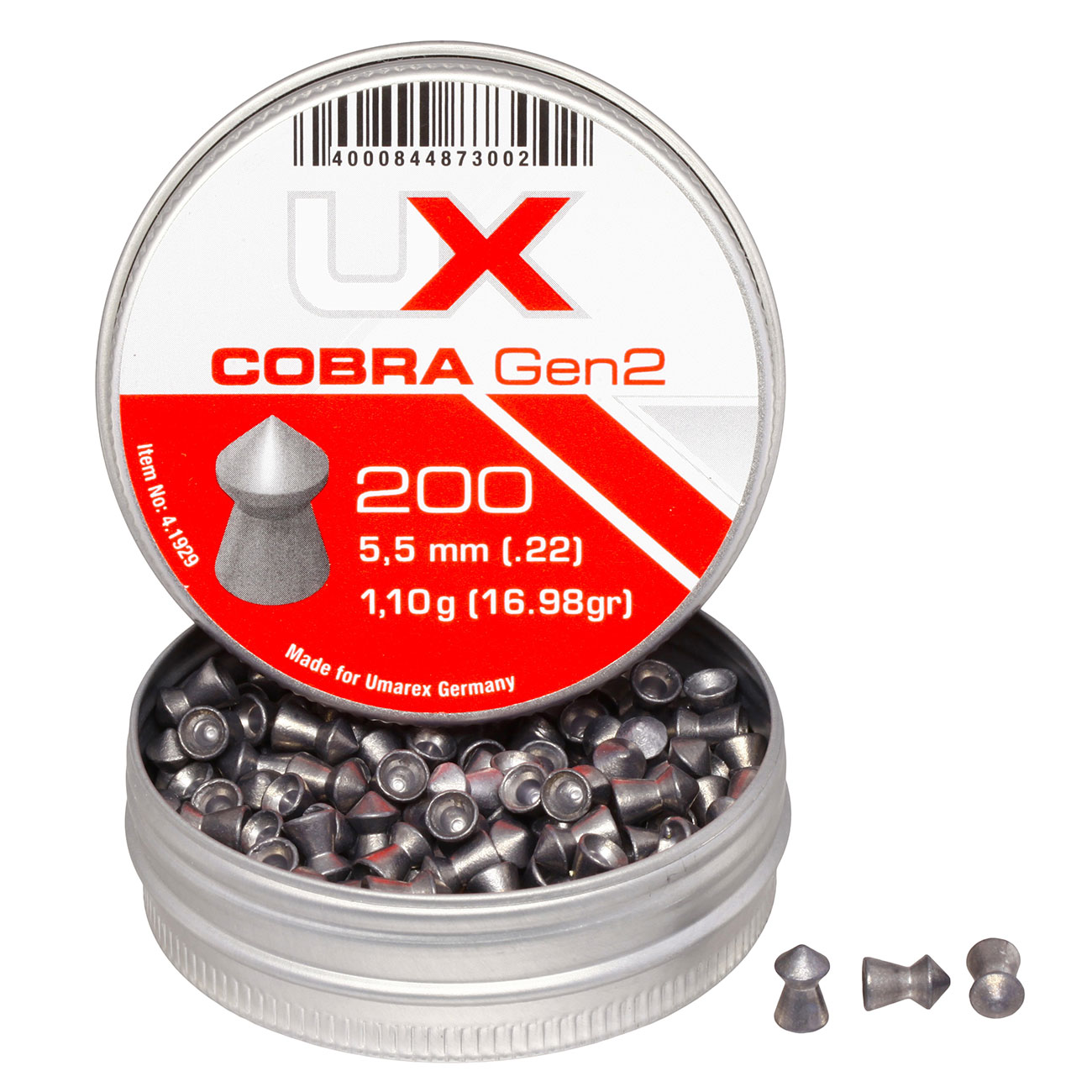 UX Spitzkopf Diabolos Cobra Gen2 Kal. 5,5mm 1,10g 200er Dose