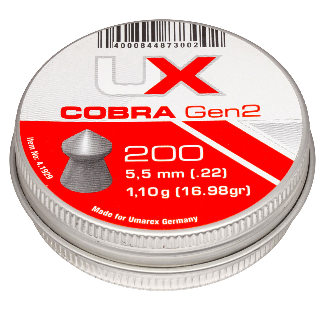 UX Spitzkopf Diabolos Cobra Gen2 Kal. 5,5mm 1,10g 200er Dose Bild 1