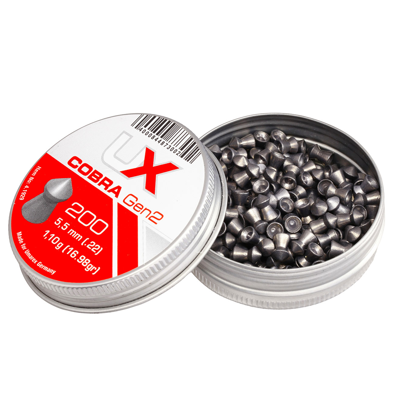 UX Spitzkopf Diabolos Cobra Gen2 Kal. 5,5mm 1,10g 200er Dose Bild 2