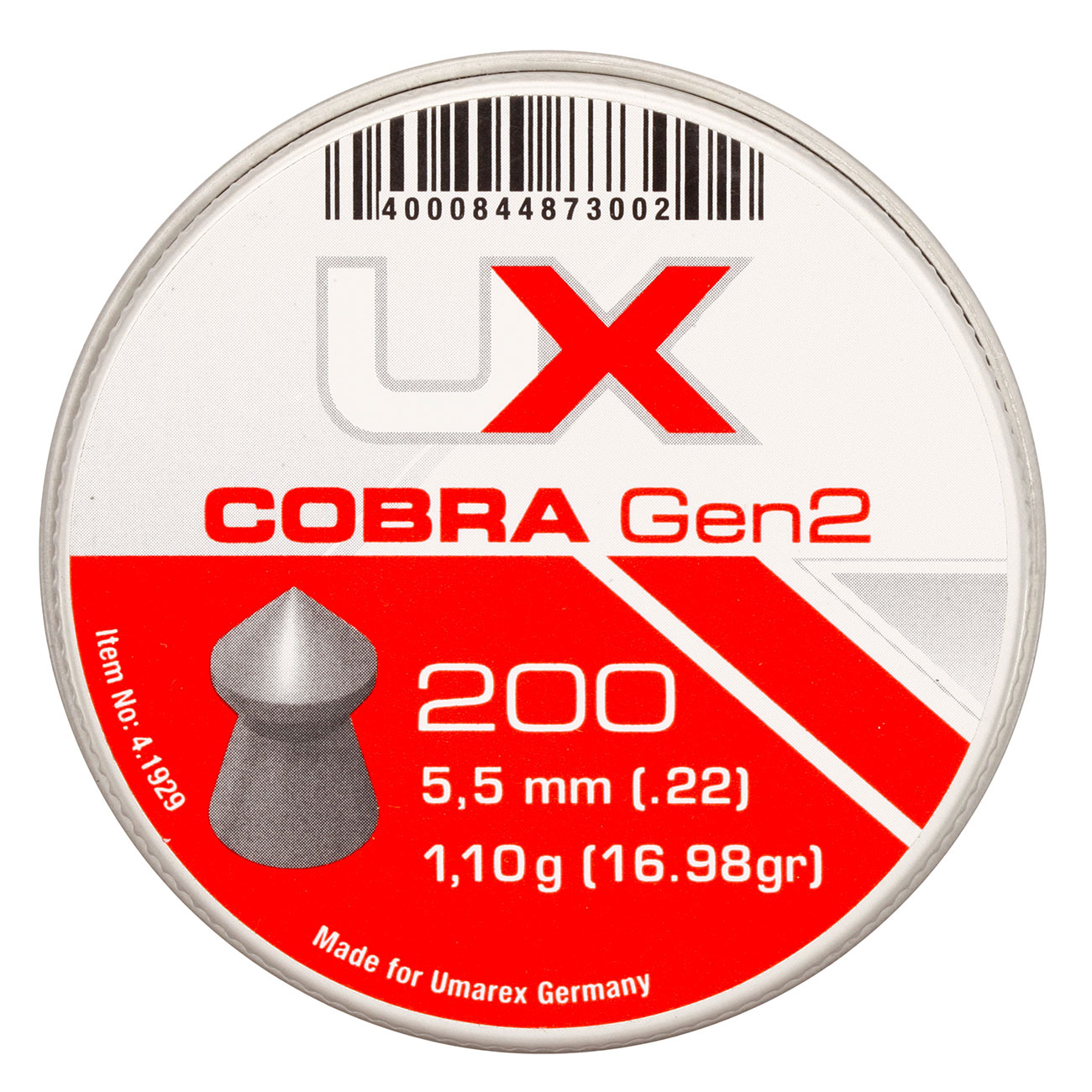 UX Spitzkopf Diabolos Cobra Gen2 Kal. 5,5mm 1,10g 200er Dose Bild 3