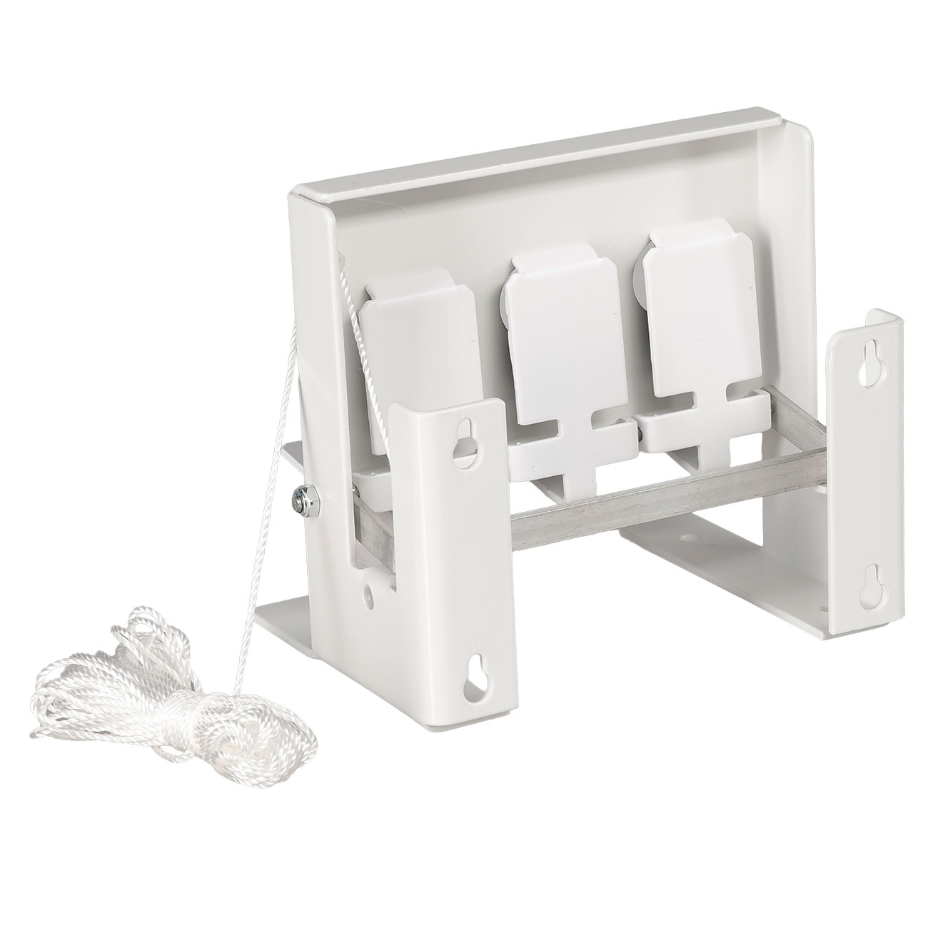ASG 3-Loch Match Competition Target Zielsystem aus Stahlblech mit Seilzugsystem weiss Bild 4