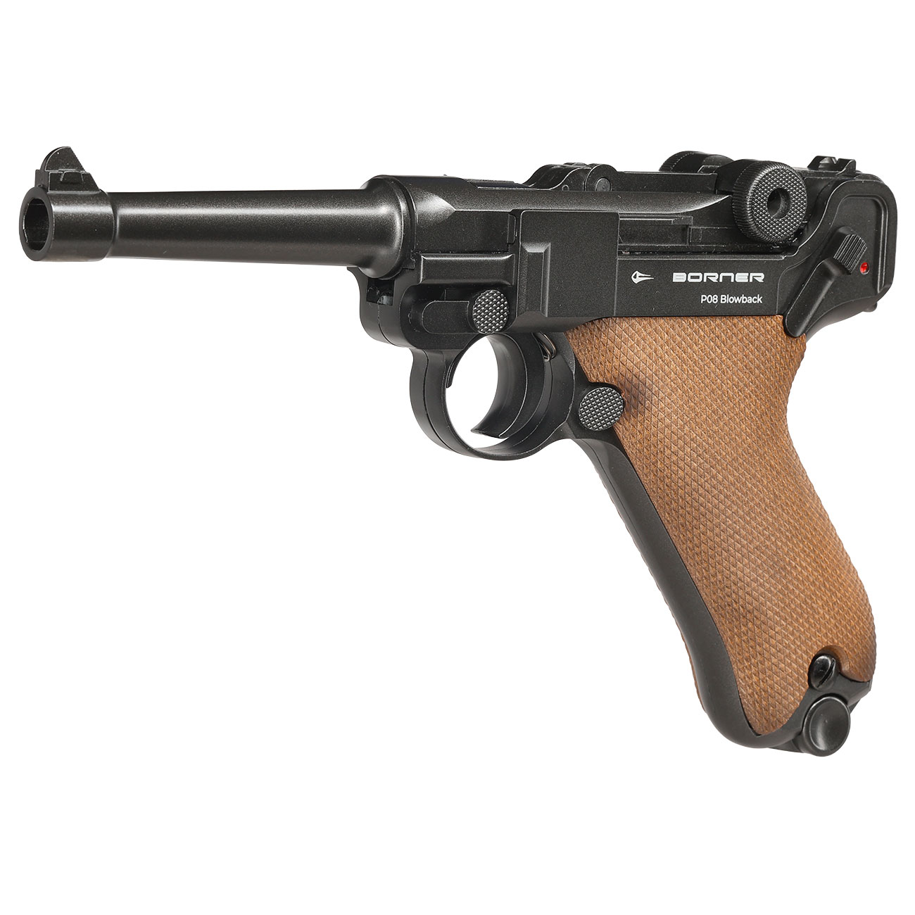 Borner P08 CO2 Luftpistole Kal. 4,5mm BB BlowBack Vollmetall dunkelgrau Bild 2