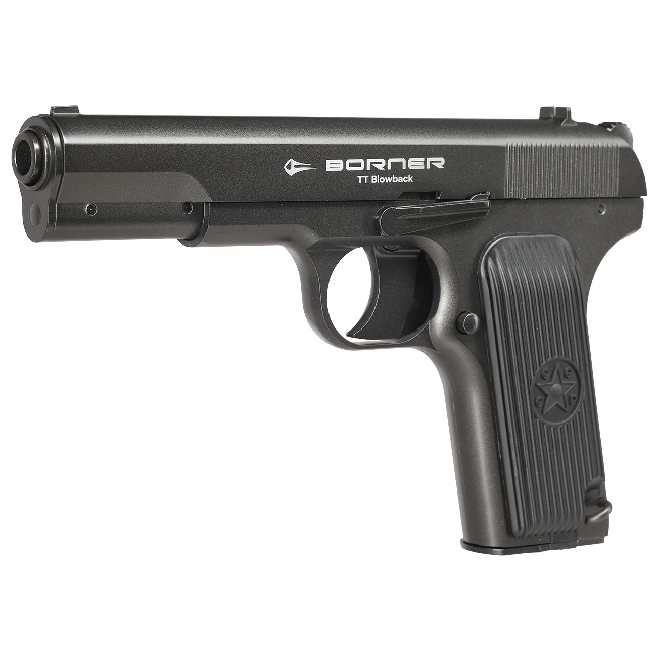 Borner TT CO2 Luftpistole Kal. 4,5mm BB BlowBack Vollmetall dunkelgrau Bild 2