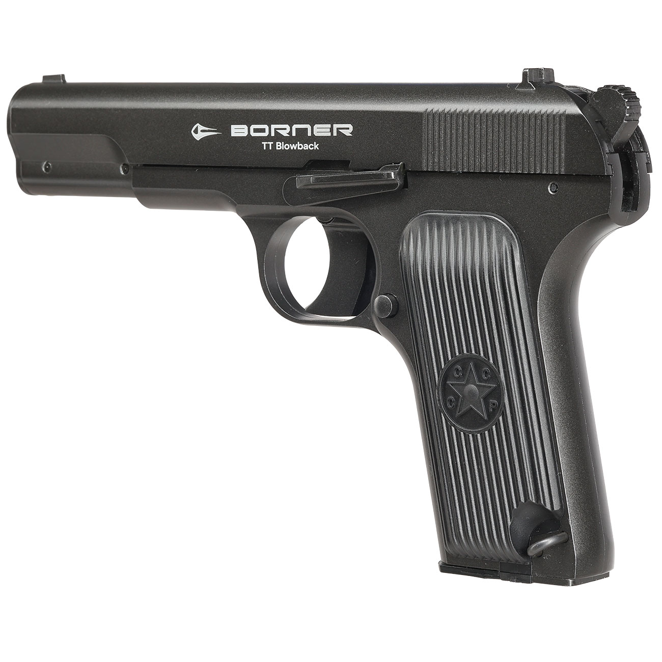 Borner TT CO2 Luftpistole Kal. 4,5mm BB BlowBack Vollmetall dunkelgrau Bild 4