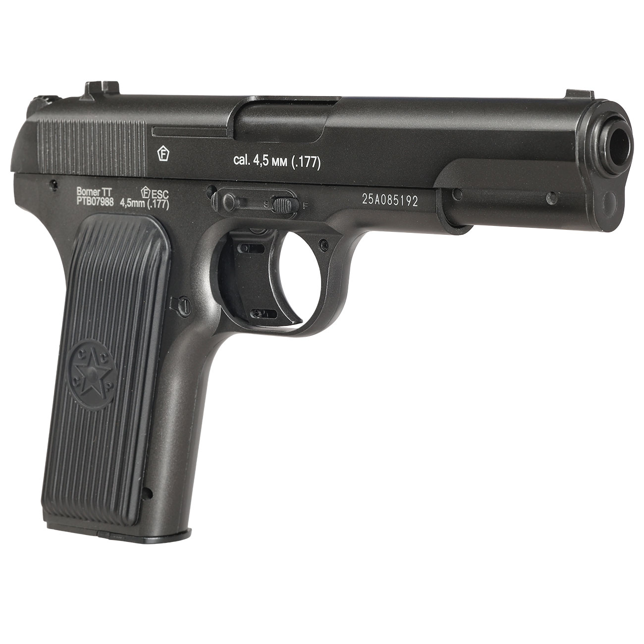 Borner TT CO2 Luftpistole Kal. 4,5mm BB BlowBack Vollmetall dunkelgrau Bild 8