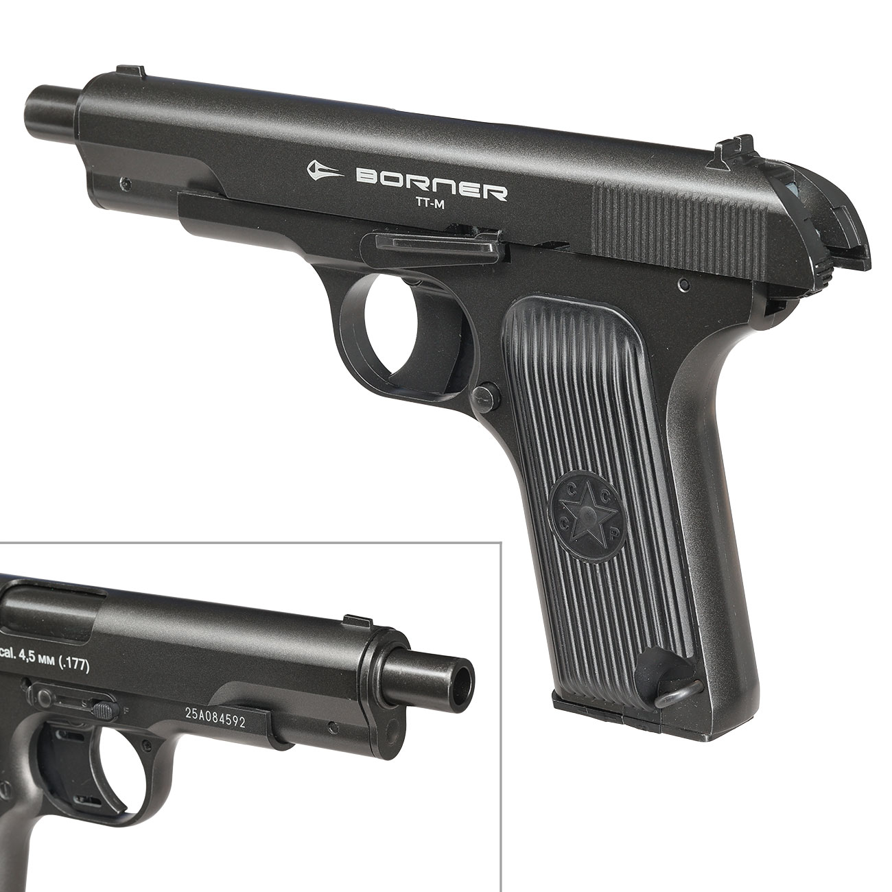 Borner TT-M CO2 Luftpistole Kal. 4,5mm BB Non-BlowBack Vollmetall grau Bild 9