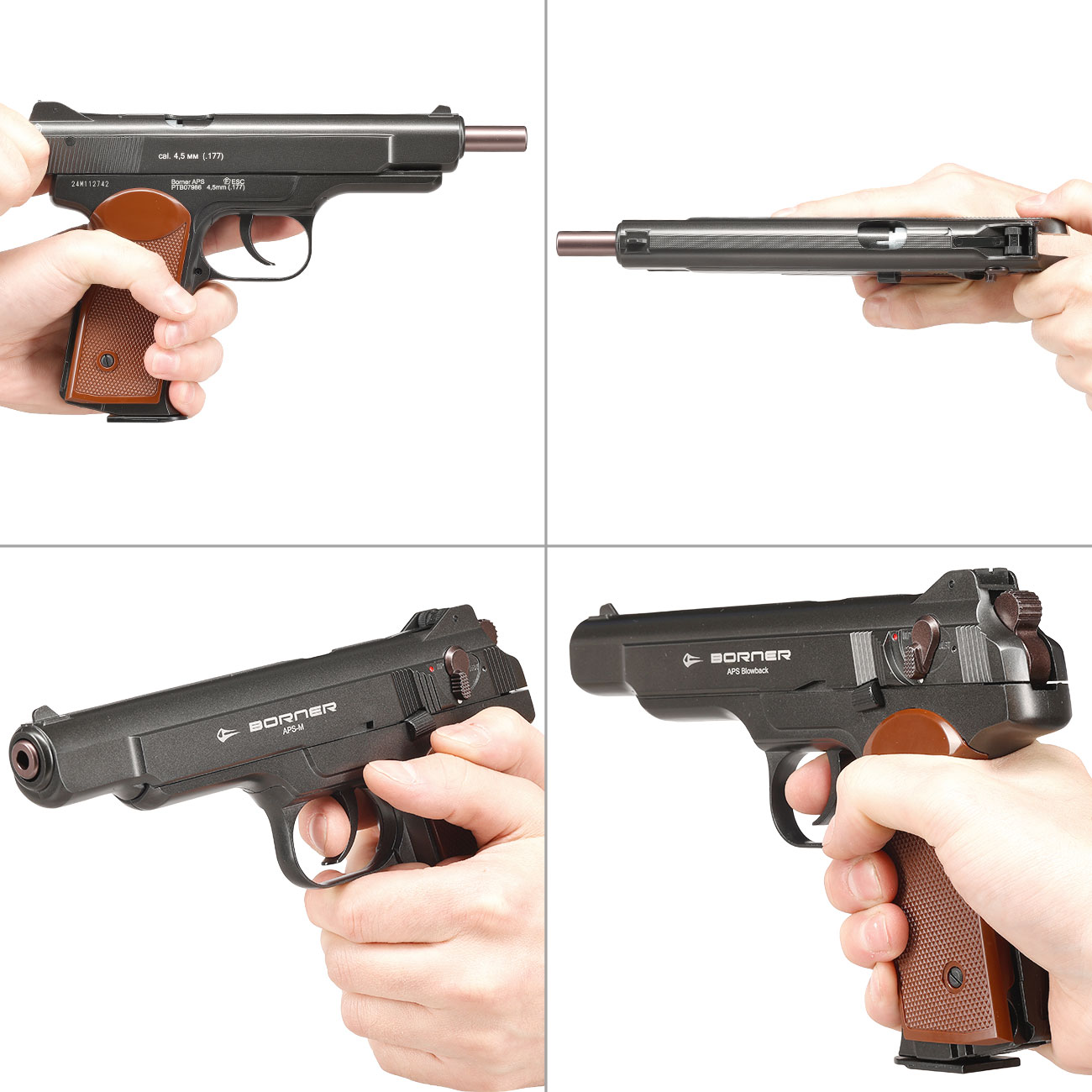 Borner APS CO2 Luftpistole Kal. 4,5mm BB BlowBack Vollmetall schwarz Bild 10