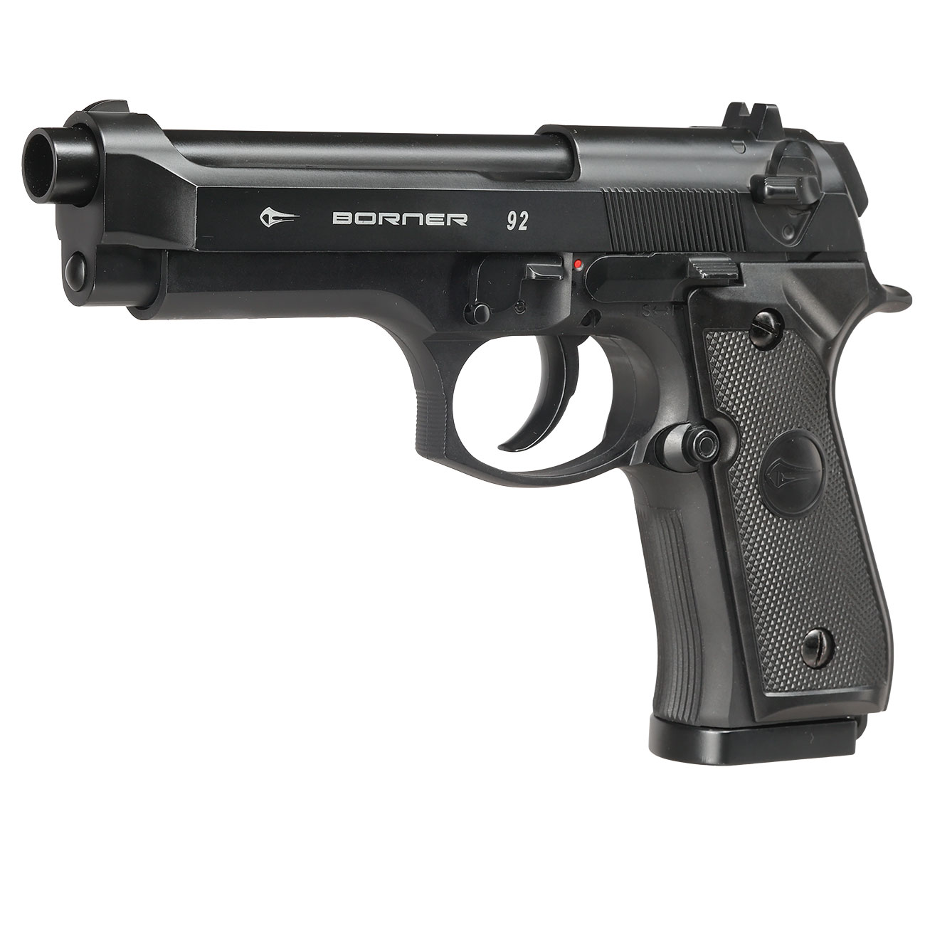 Borner 92 CO2 Luftpistole Kal. 4,5mm BB und Diabolo BlowBack mit Metallschlitten schwarz Bild 2