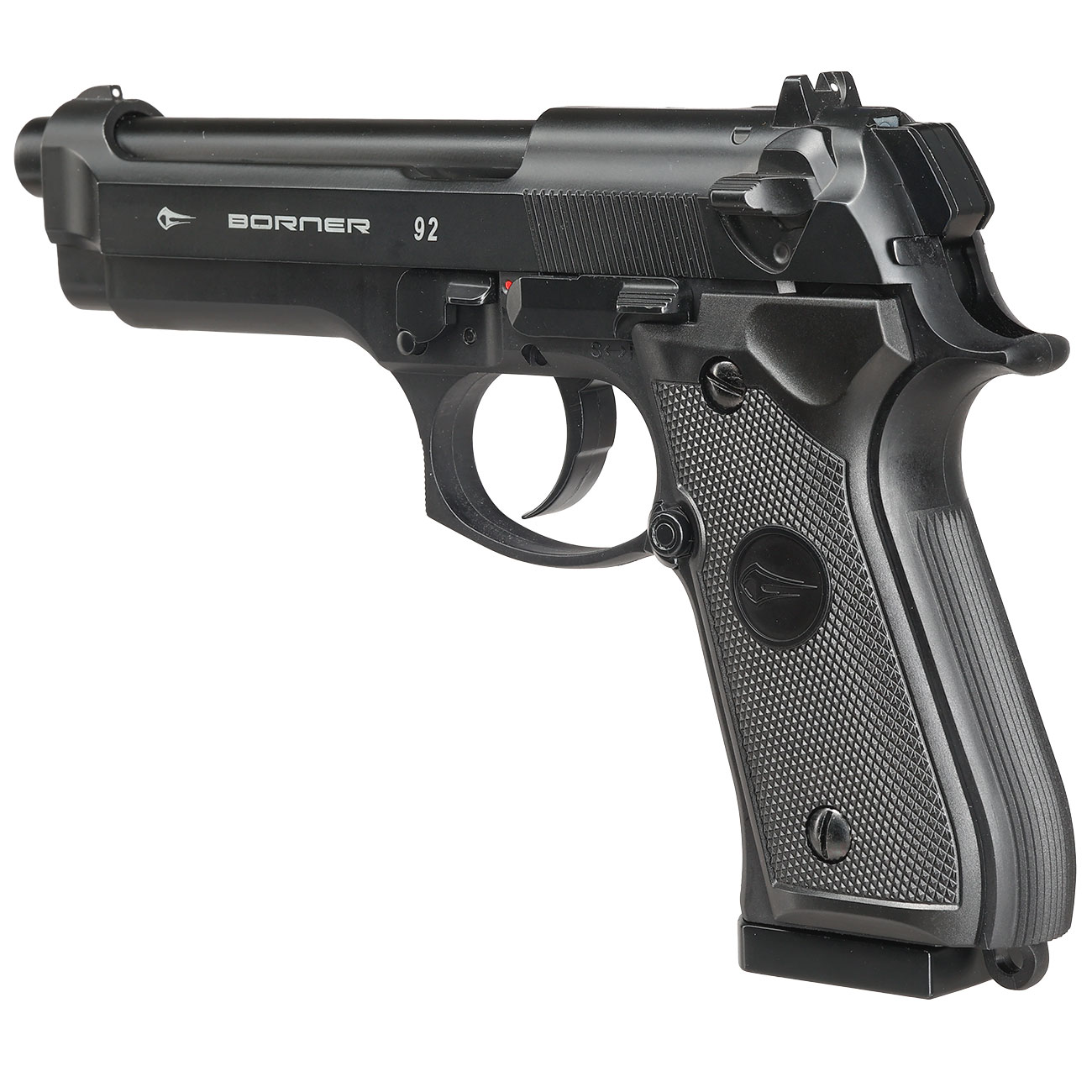 Borner 92 CO2 Luftpistole Kal. 4,5mm BB und Diabolo BlowBack mit Metallschlitten schwarz Bild 4