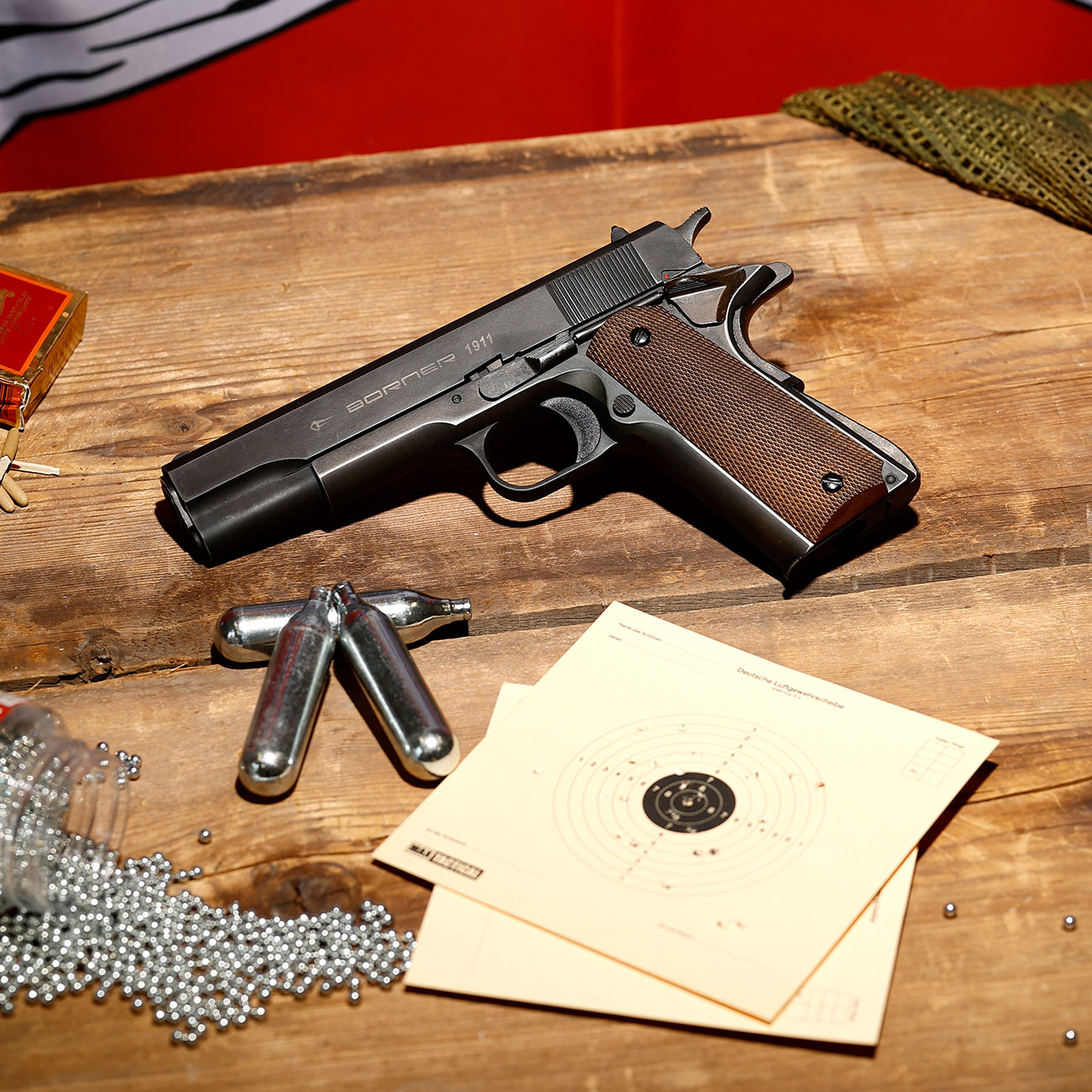 Borner 1911 CO2 Luftpistole Kal. 4,5mm BB BlowBack Vollmetall Vintage Used-Look Optik Bild 1