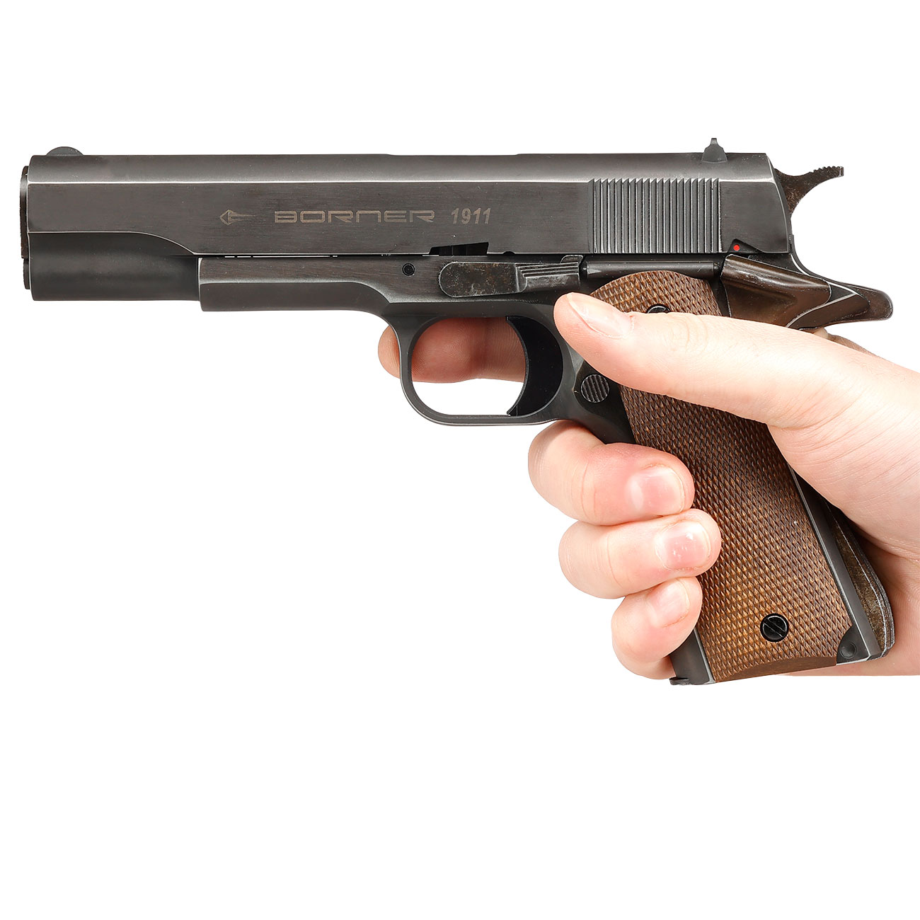Borner 1911 CO2 Luftpistole Kal. 4,5mm BB BlowBack Vollmetall Vintage Used-Look Optik Bild 5