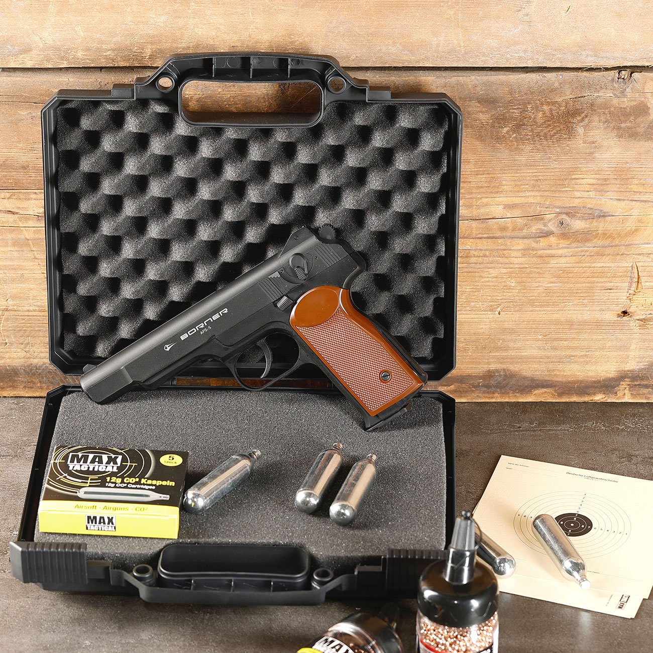 Borner APS-S CO2 Luftpistole Kal. 4,5mm BB Non-BlowBack schwarz Bild 1